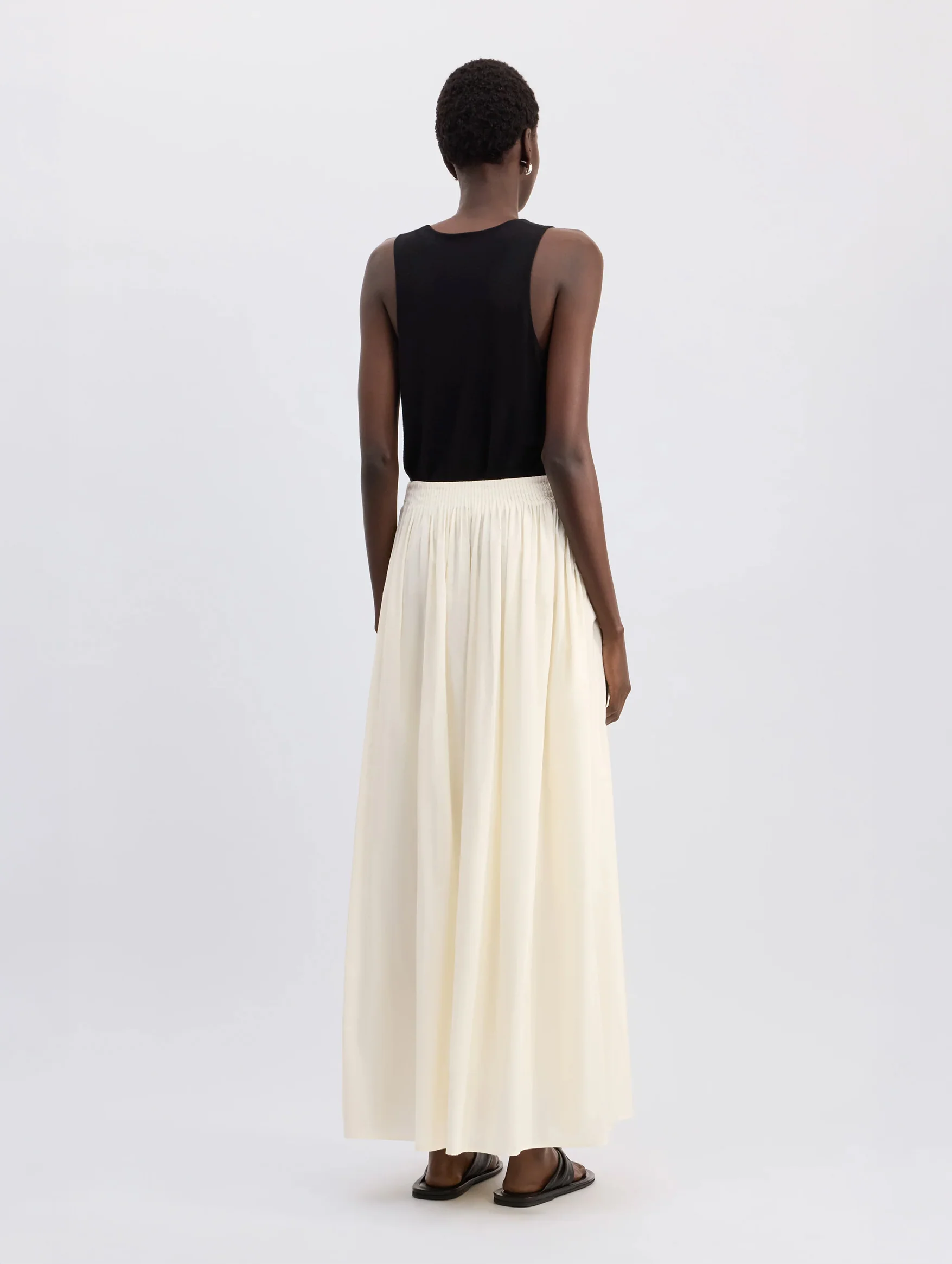 Naya Gathered Skirt in White - Image 5