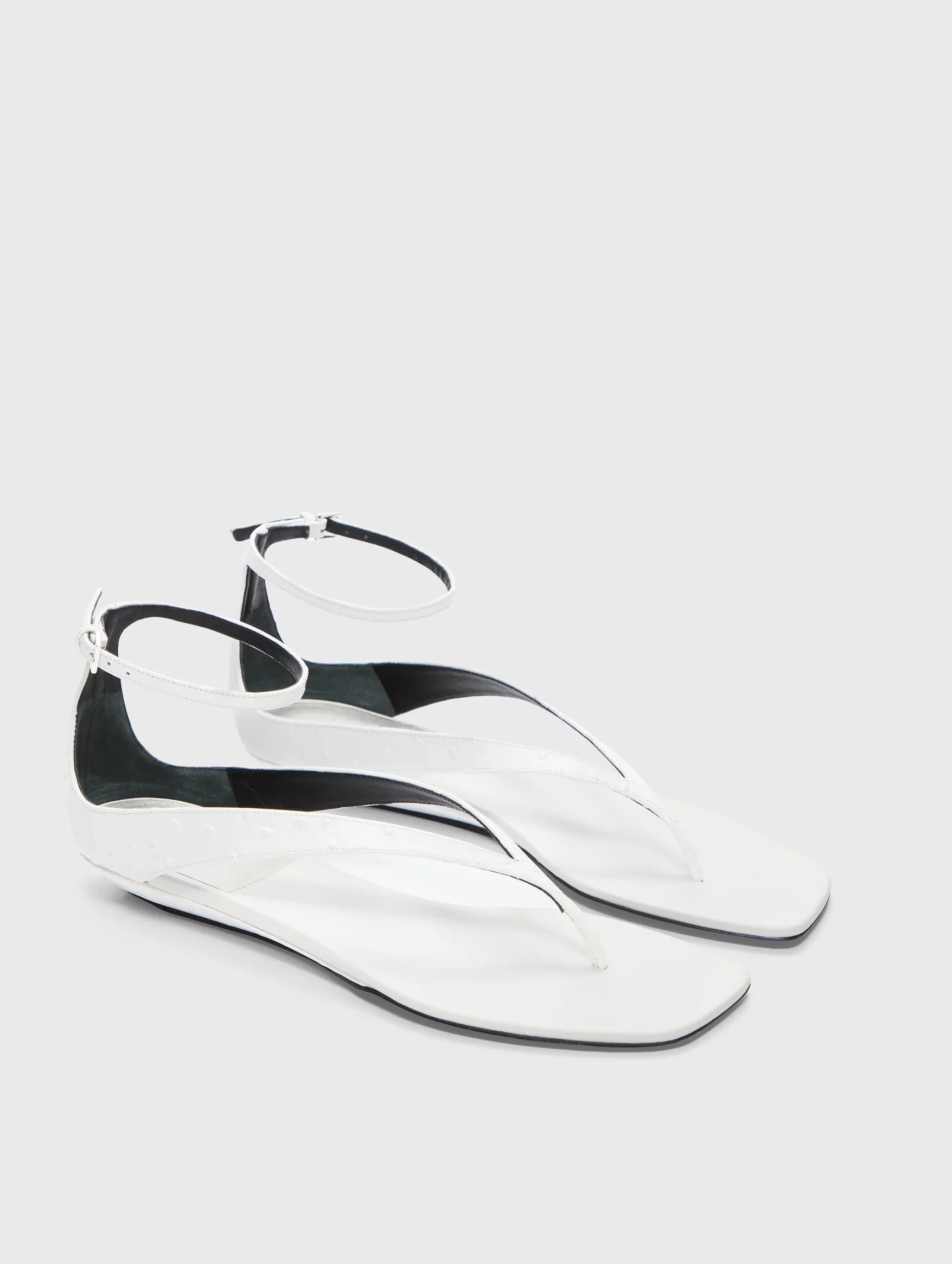 Niham Mini Wedge Sandals in White - Image 3