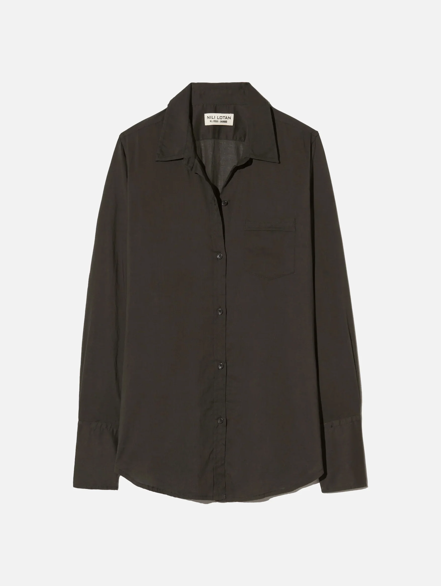 NL Cotton Voile Shirt in Chocolate Brown