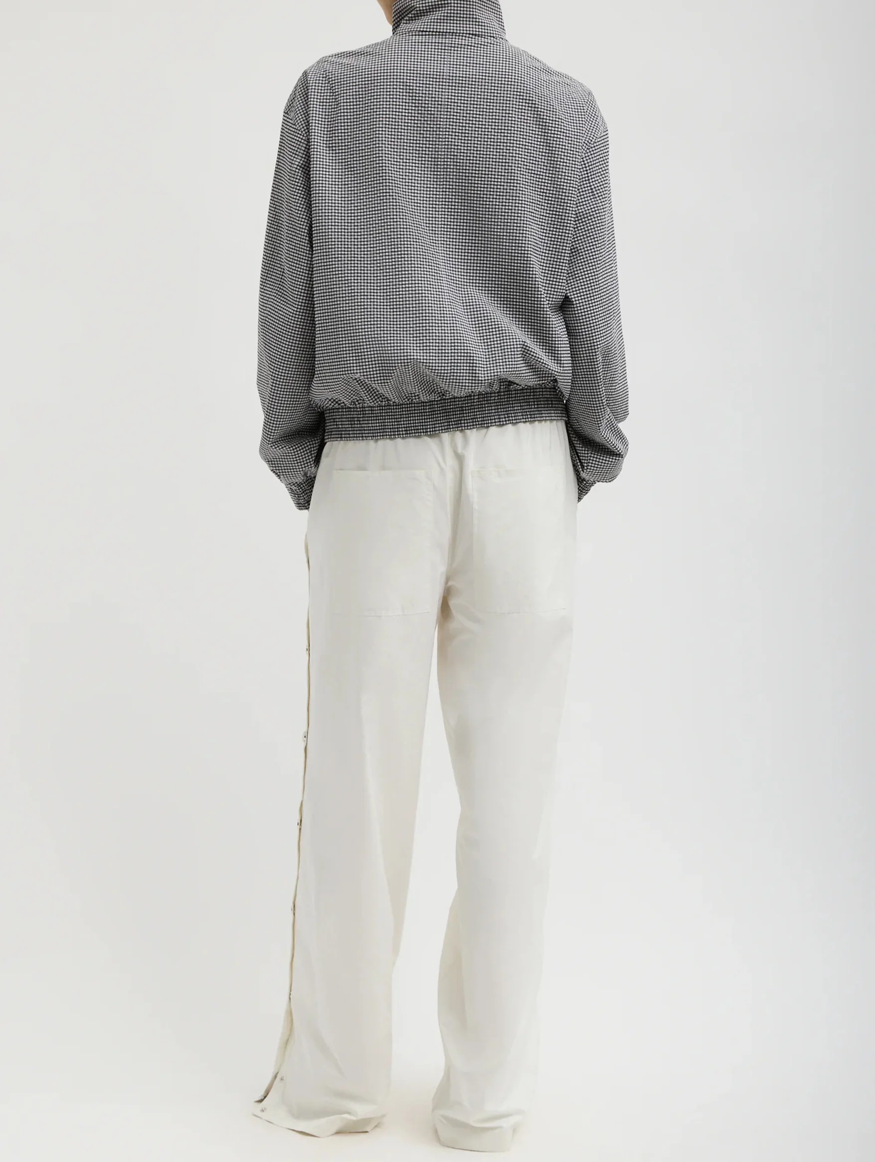Nylon Snap Pull On Short Jogger in White - Image 4