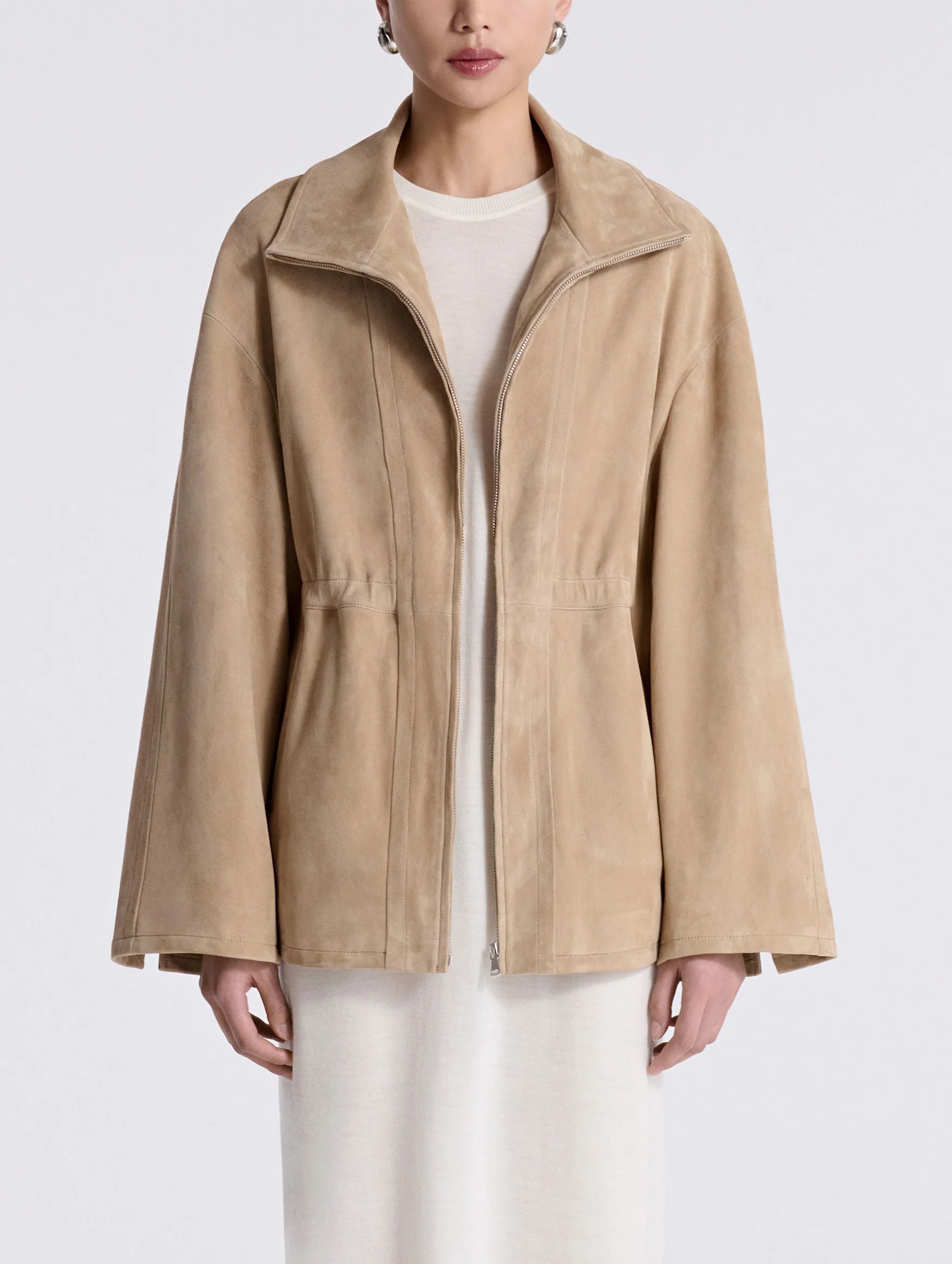 Passage Jacket in Creme Suede - Image 2