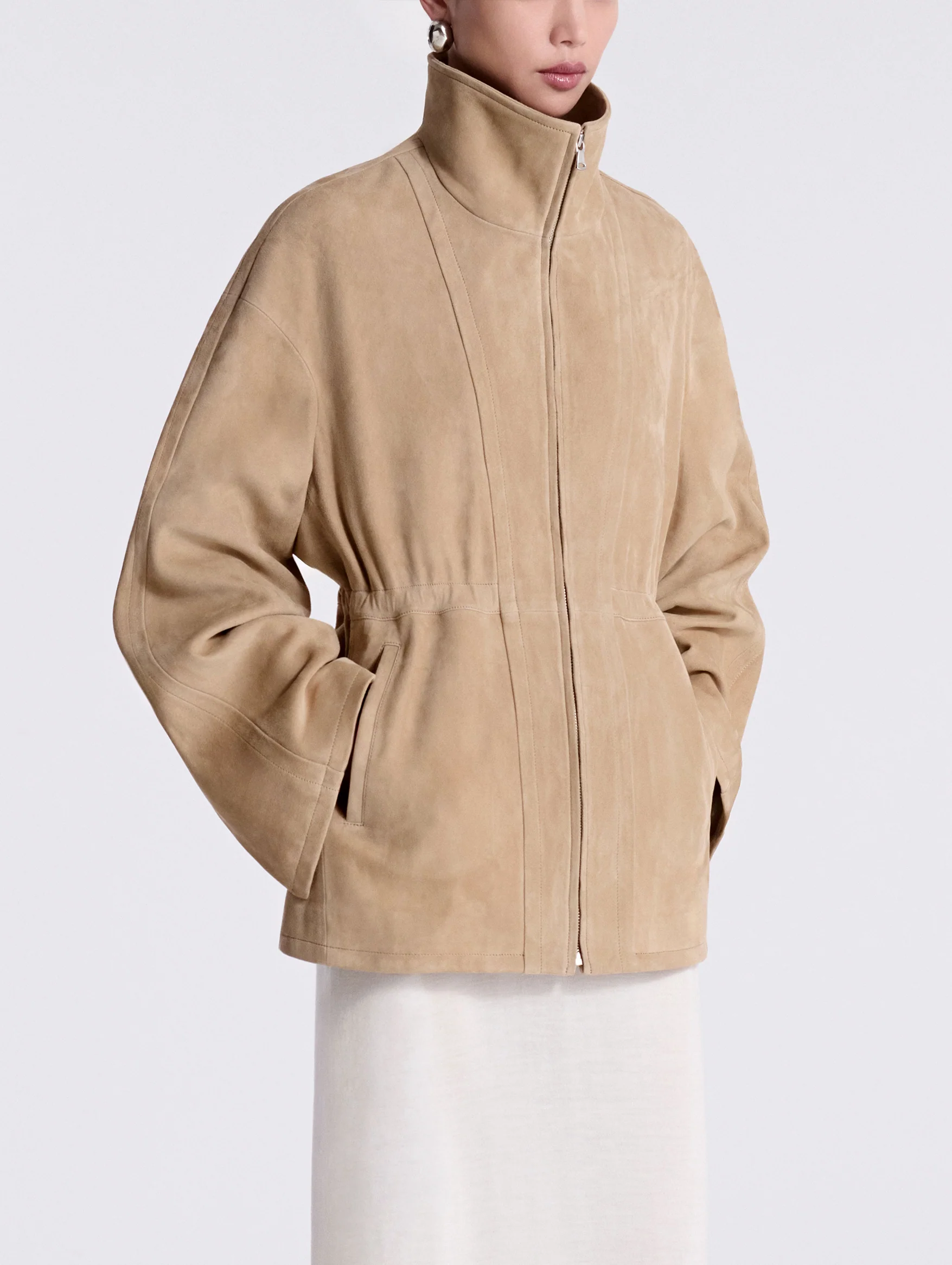 Passage Jacket in Creme Suede - Image 5
