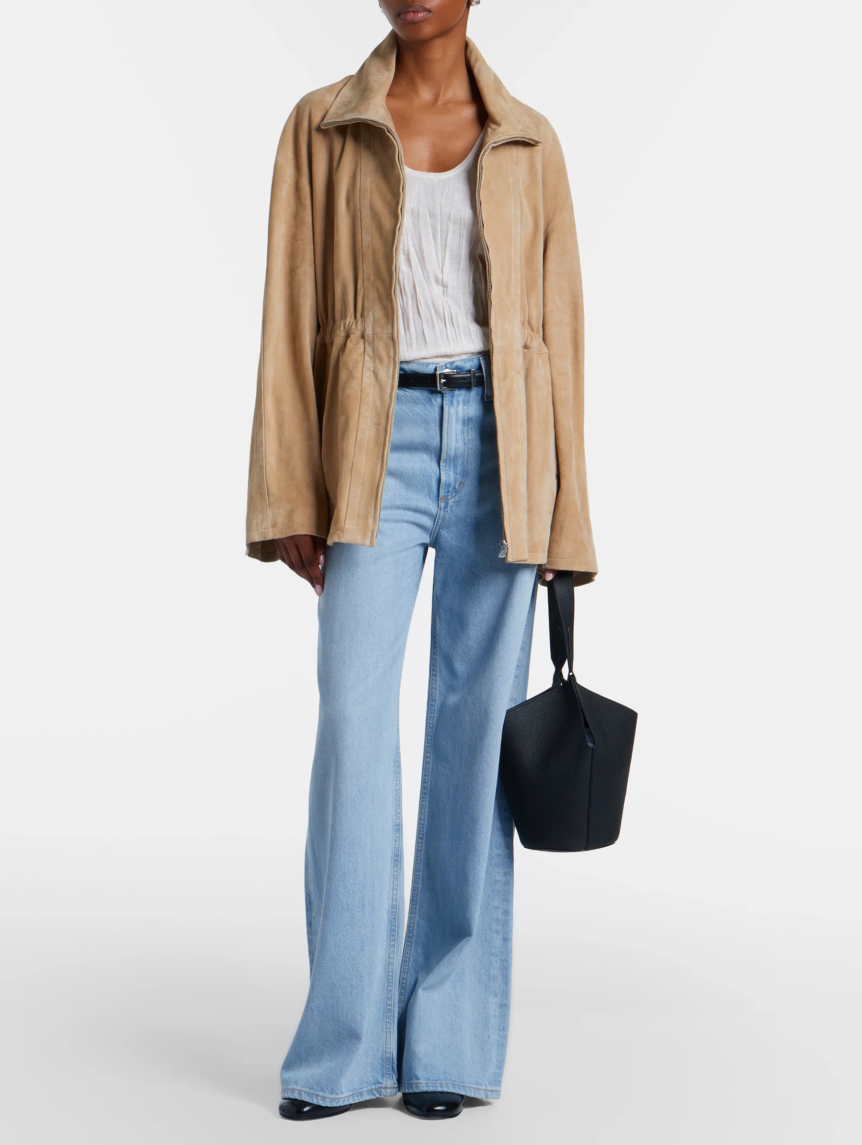Passage Jacket in Creme Suede - Image 6