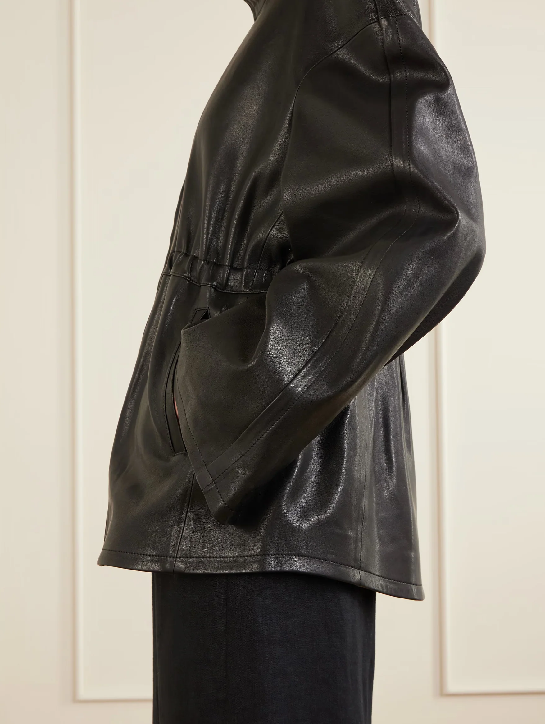 Passage Leather Jacket in Black - Image 5
