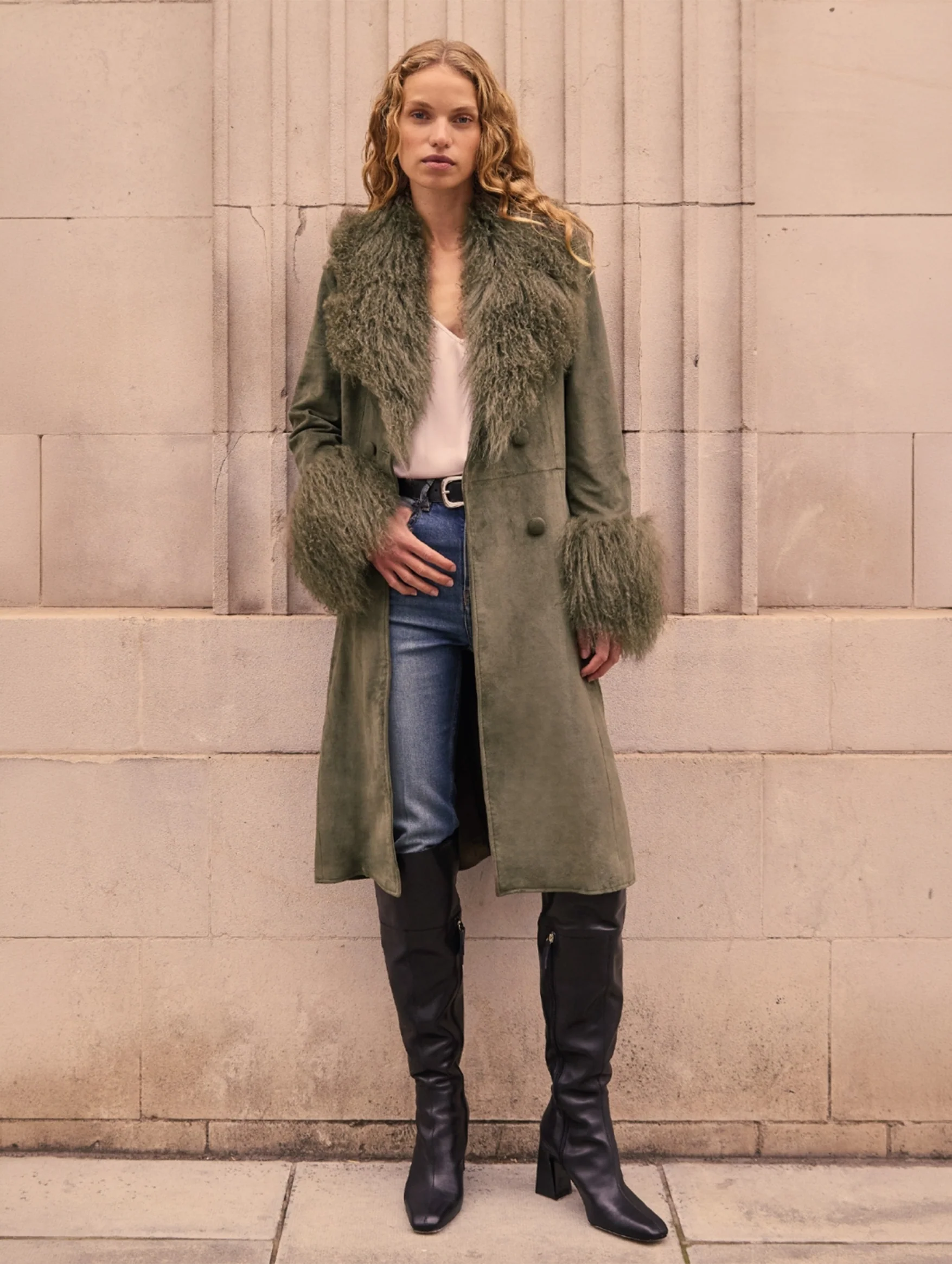 Penny Coat in Khaki Green - Image 3