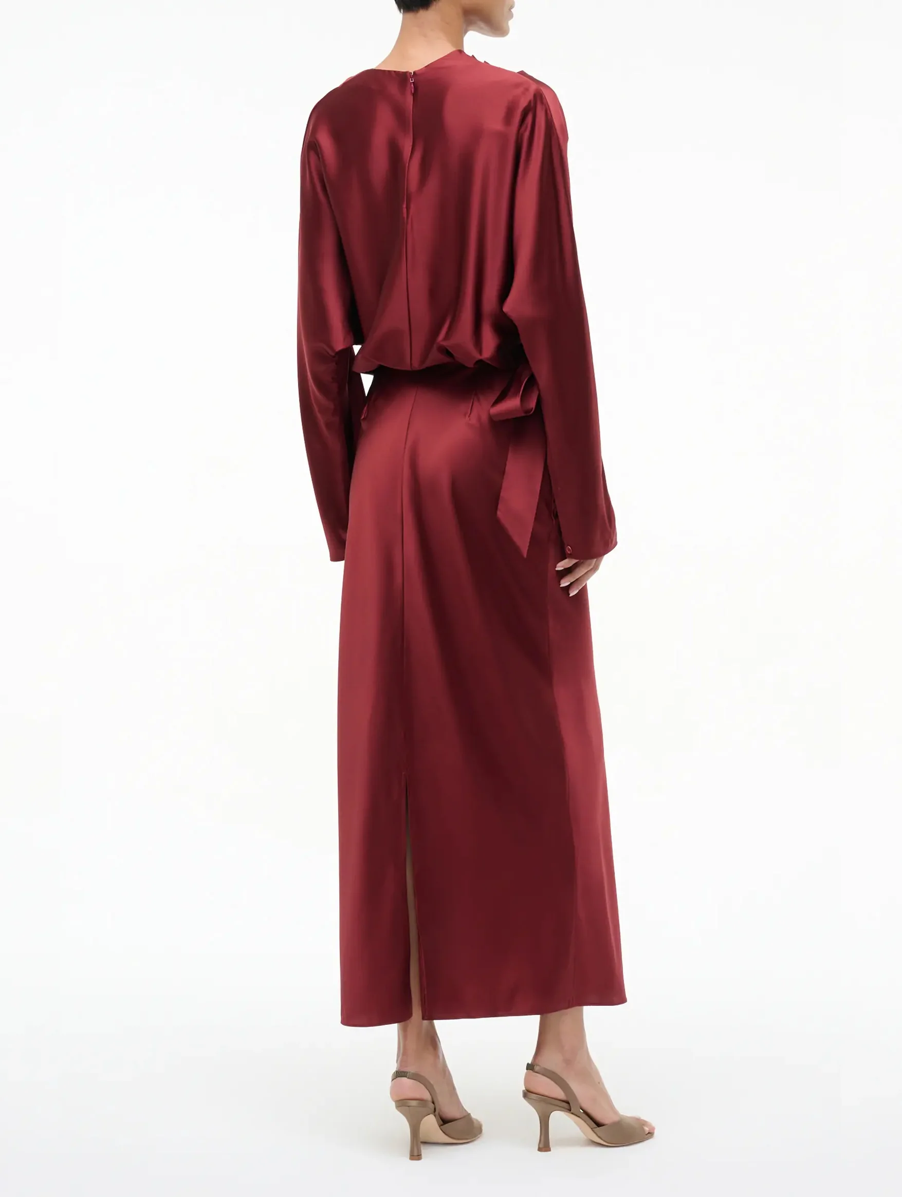 Phoebe Silk Dress in Sangria - Image 5