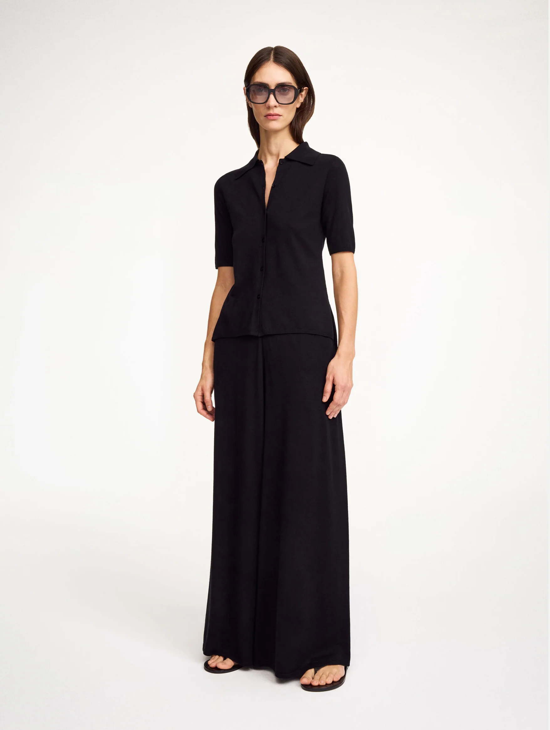 Piscata Wide-leg Trousers in Black - Image 2