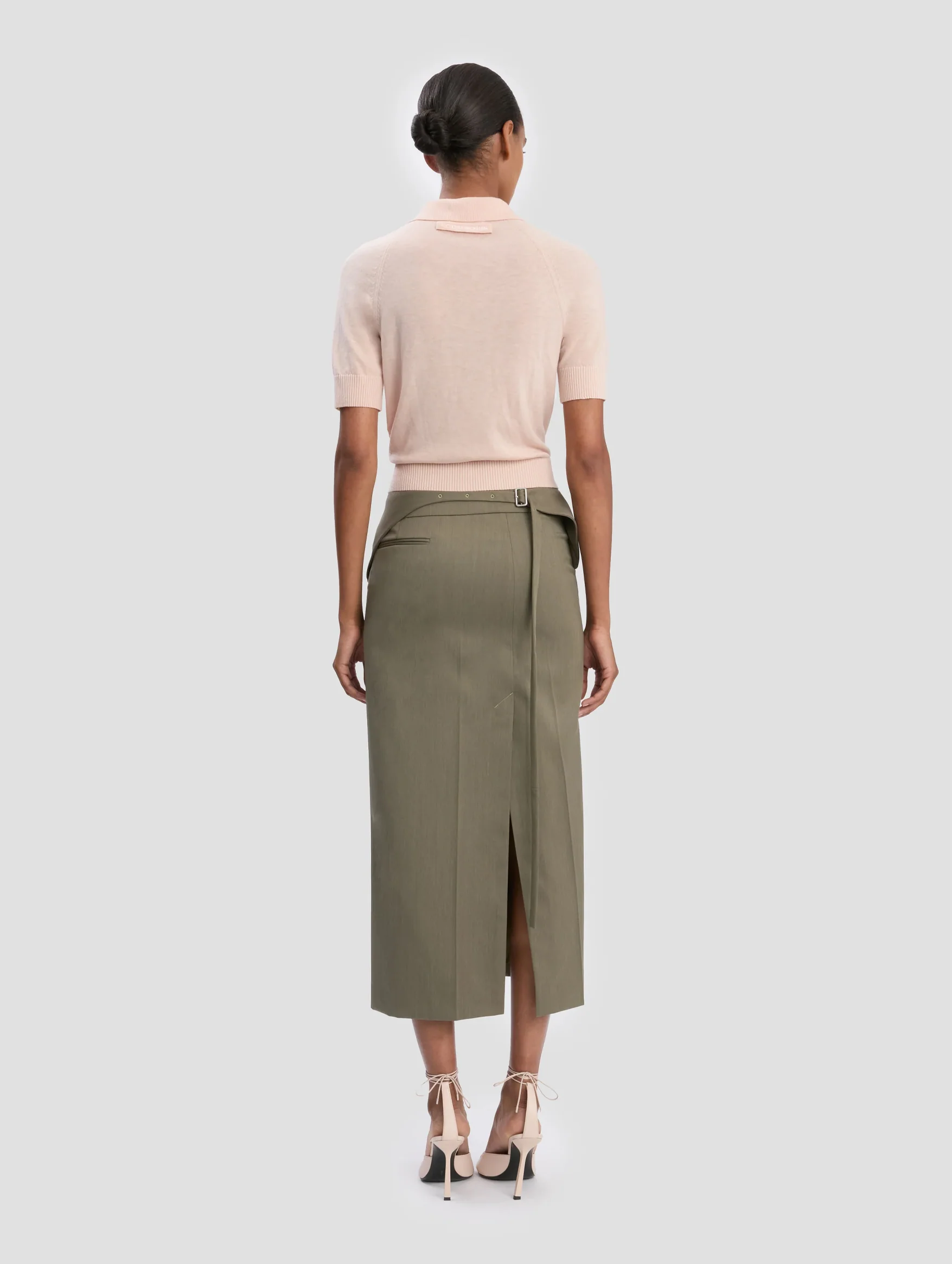Polo Collar T-Shirt in Pale Rose - Image 5