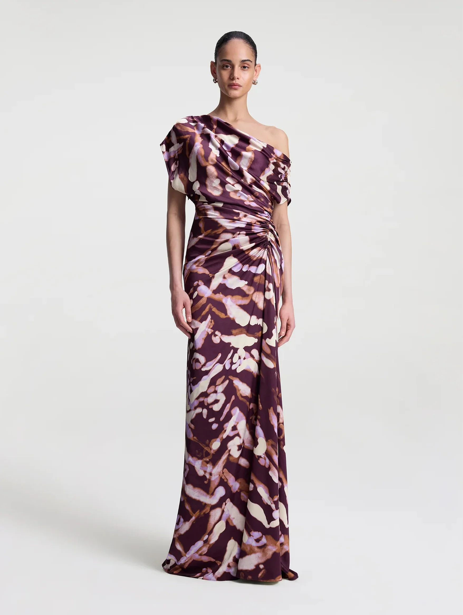 Poppy Satin Gown in Plum - Image 2