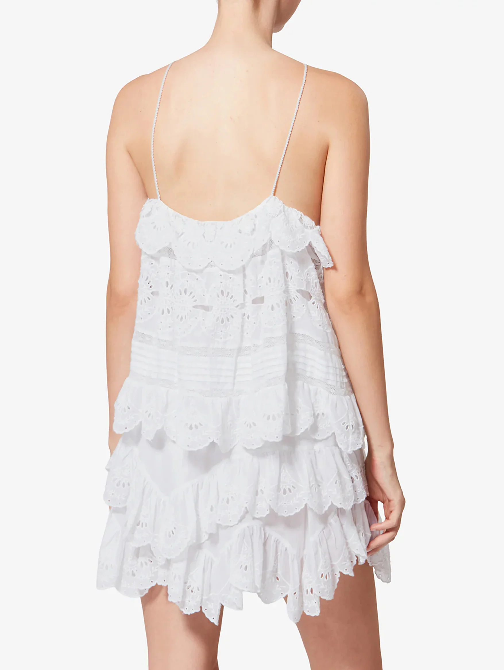 Prisha Cotton Floral Lace Top in White - Image 5