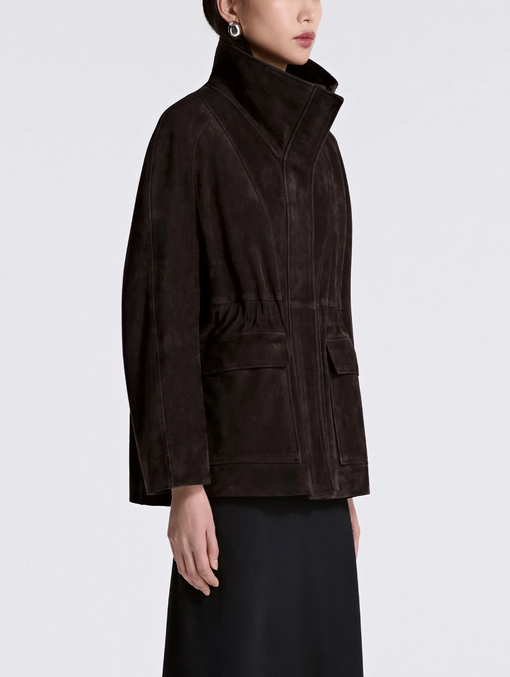 Quai Suede Jacket in Mocha - Image 3