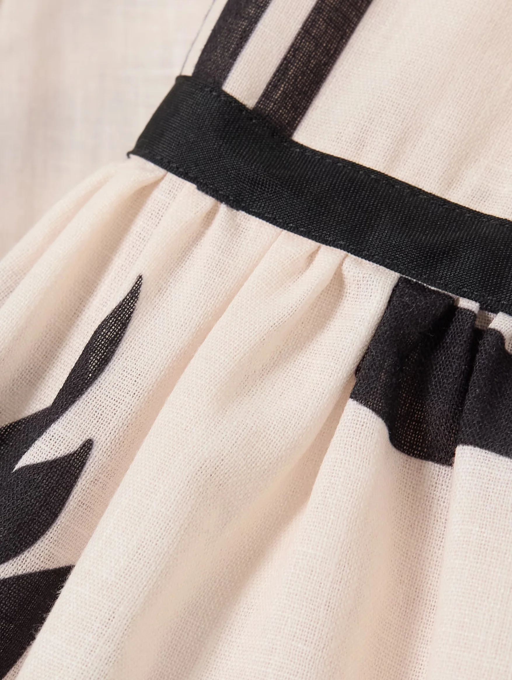Rajasthan Tunic Dress in Ivory & Black Lotus - Image 4