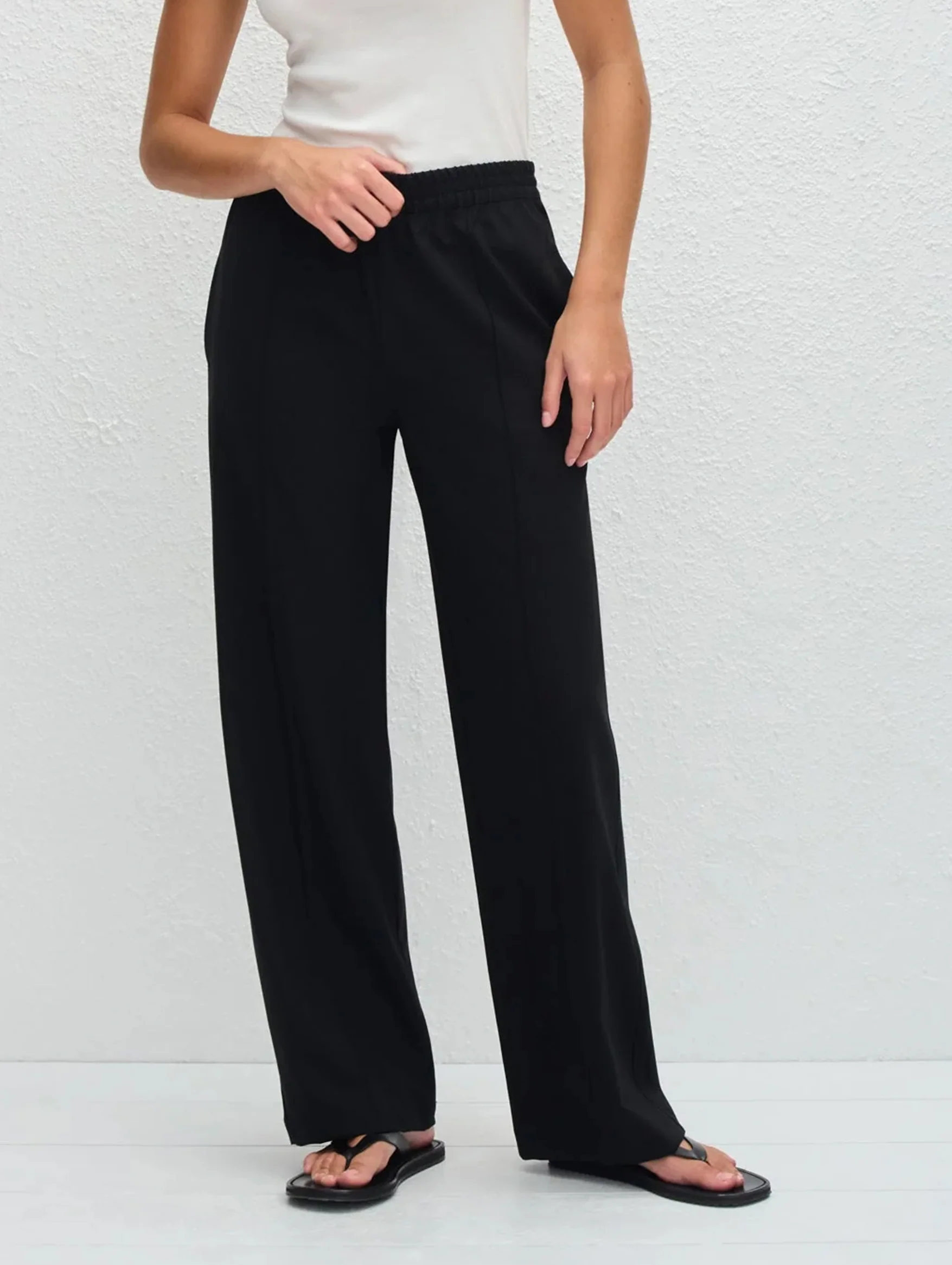 Relaxed Pin-Stitch Trouser in Black - Image 3