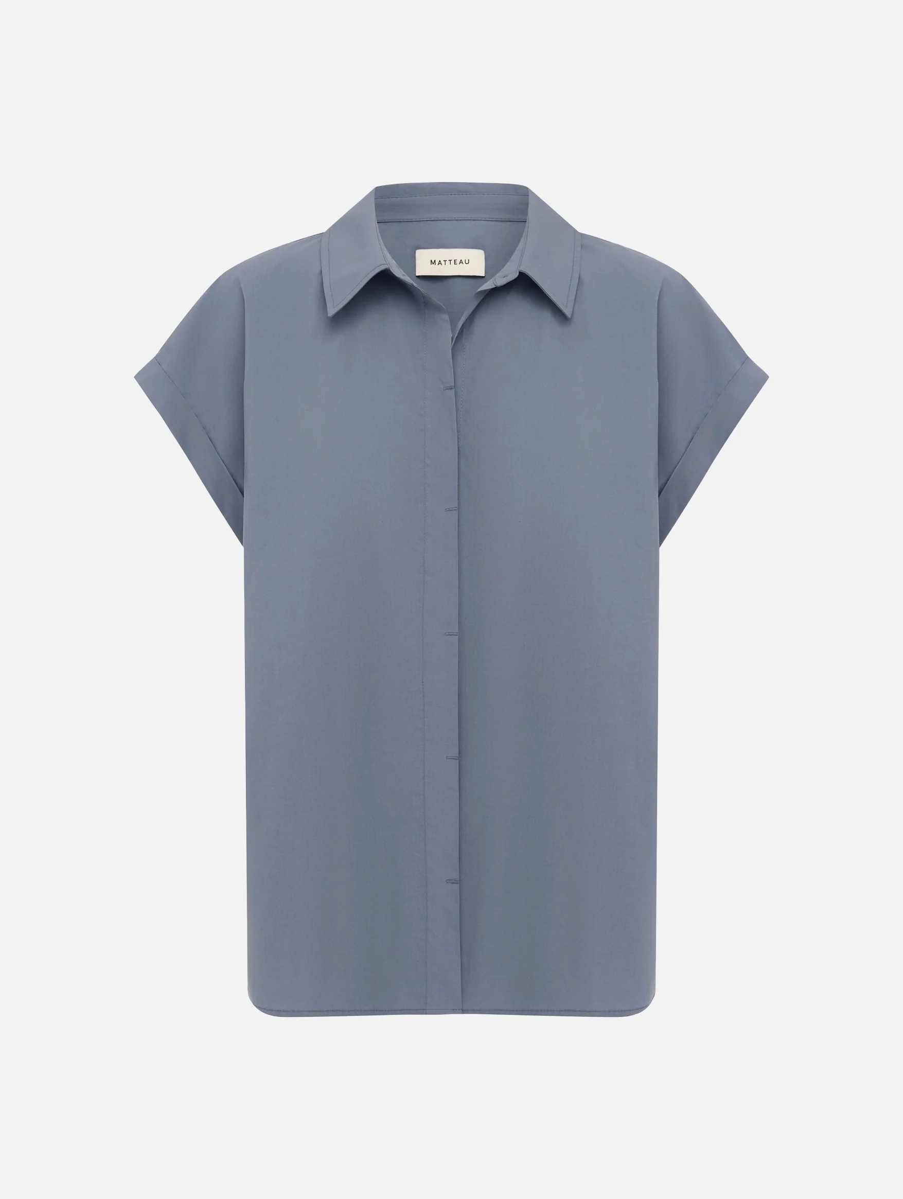 Relaxed Sleeveless Shirt in Steel