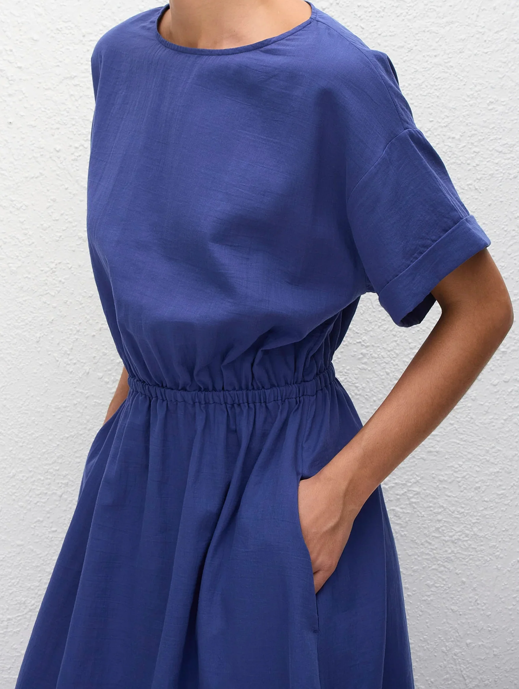 Relaxed Tee Midi Dress in Lapis - Image 3