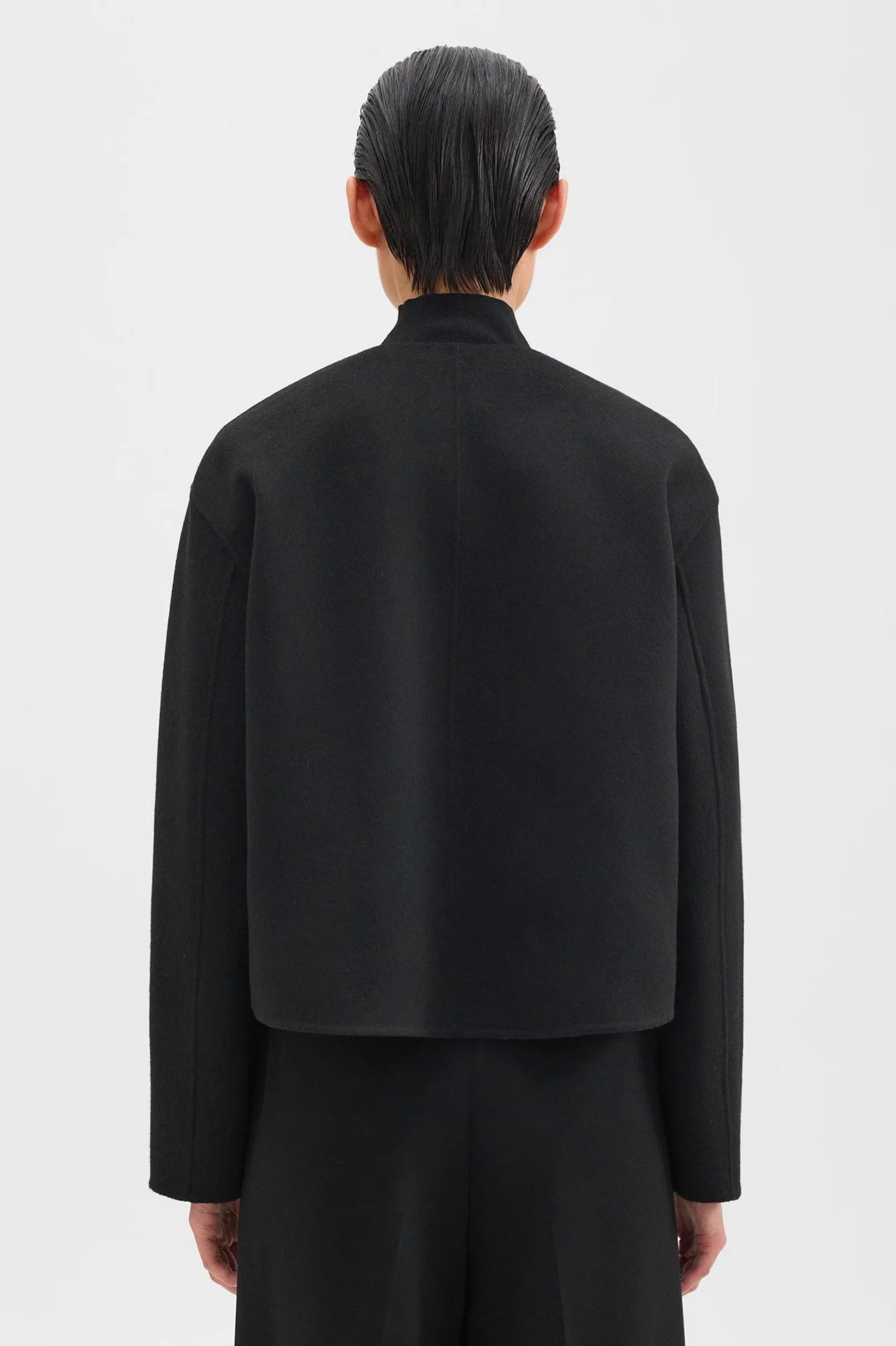 Rounded Crop Jacket in Black - Image 5