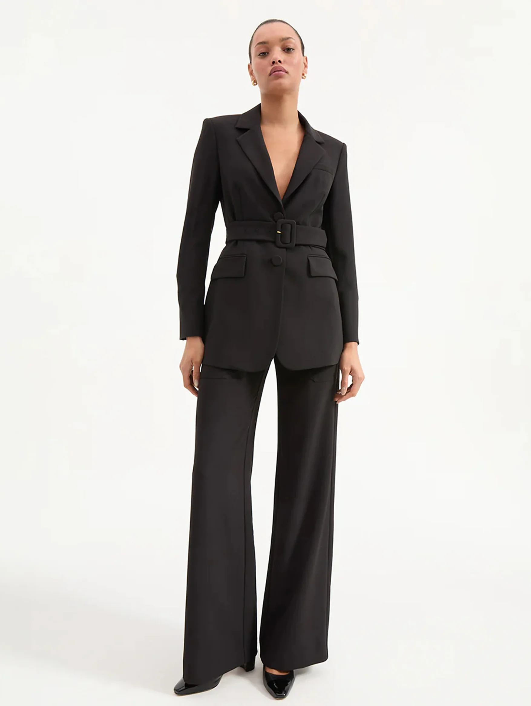 Ryanne Belted Dickey Jacket in Black - Image 3