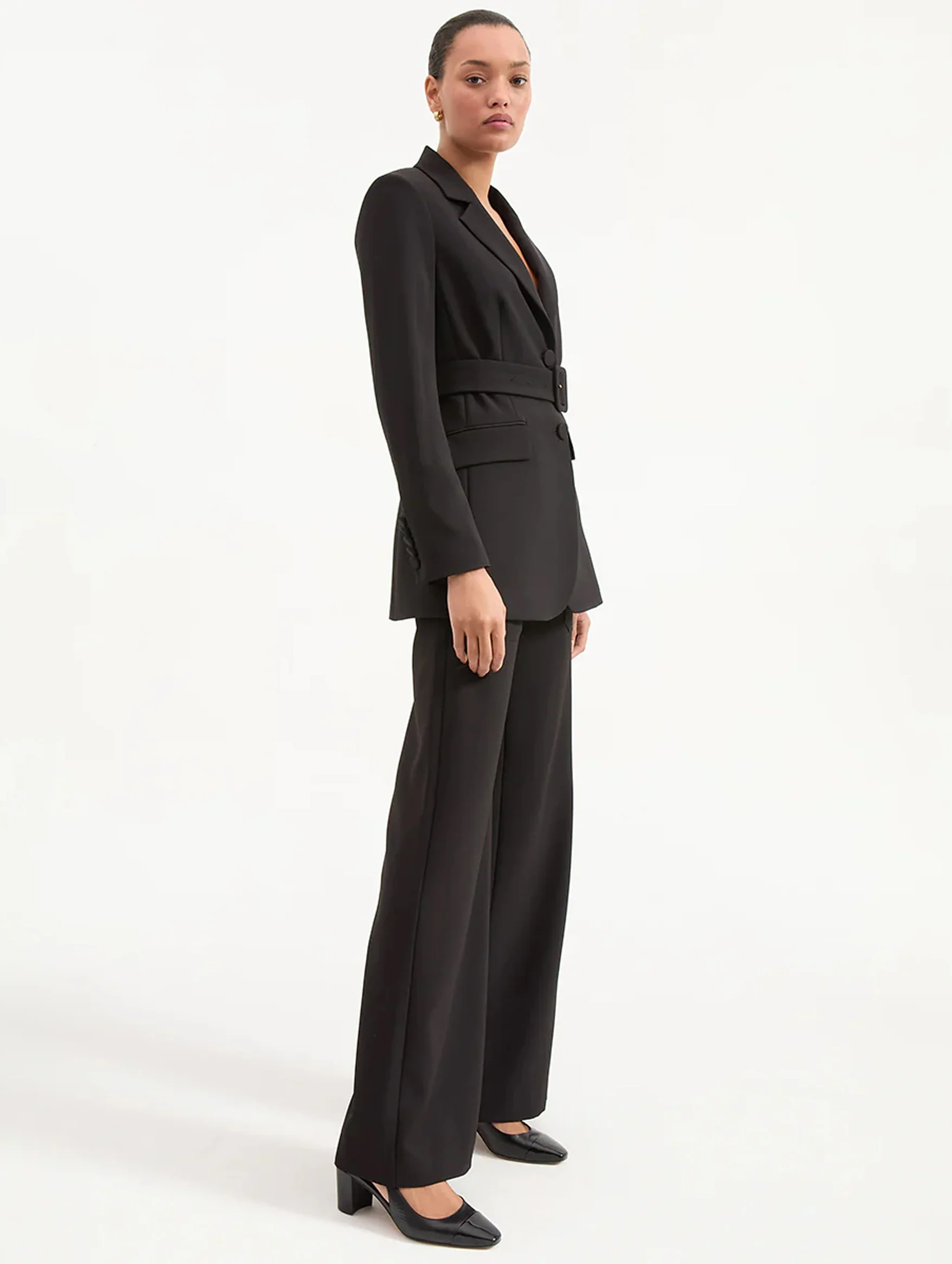 Ryanne Belted Dickey Jacket in Black - Image 4