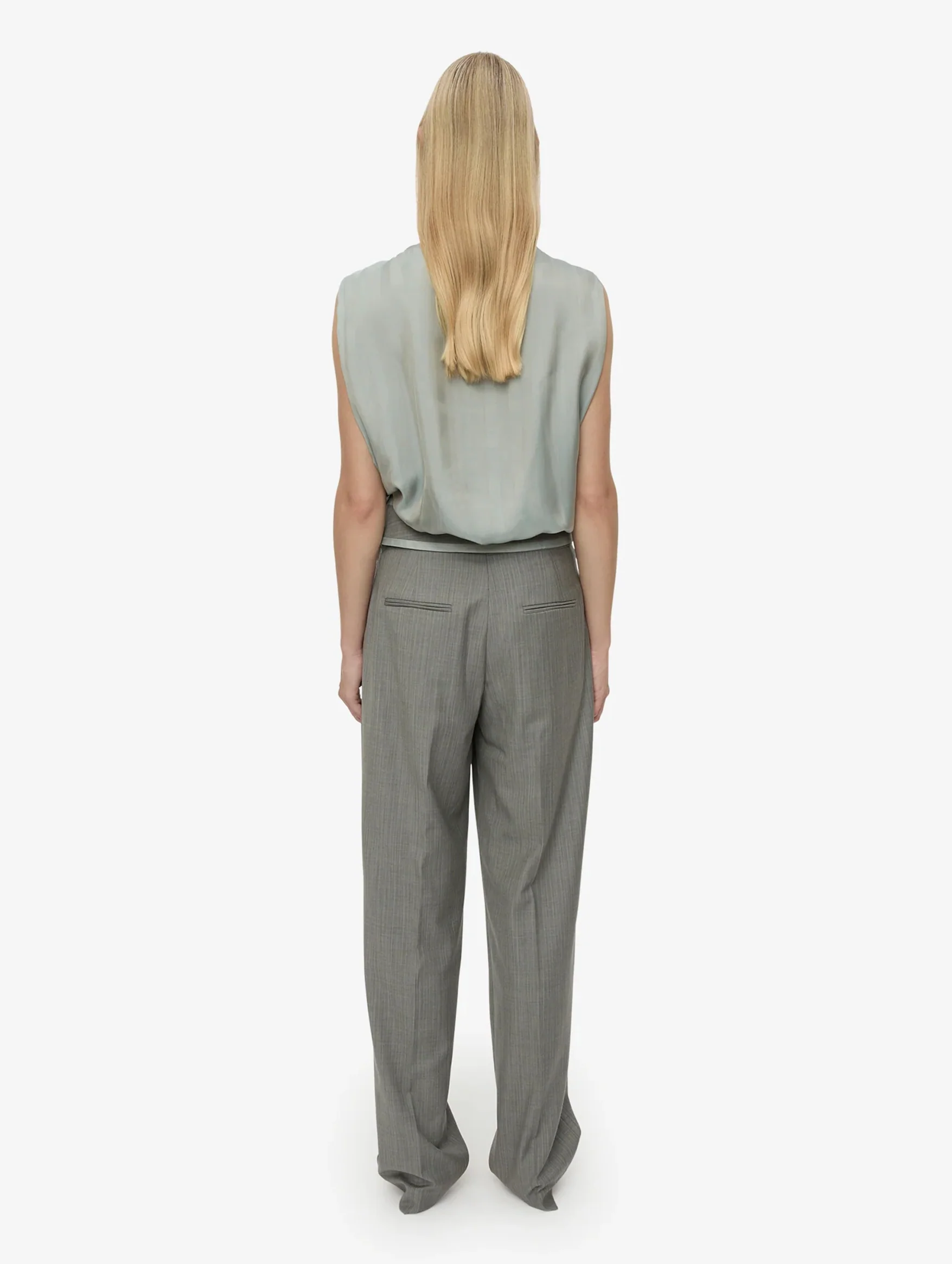 Sashed Tailored Trouser in Slate Stripe - Image 5