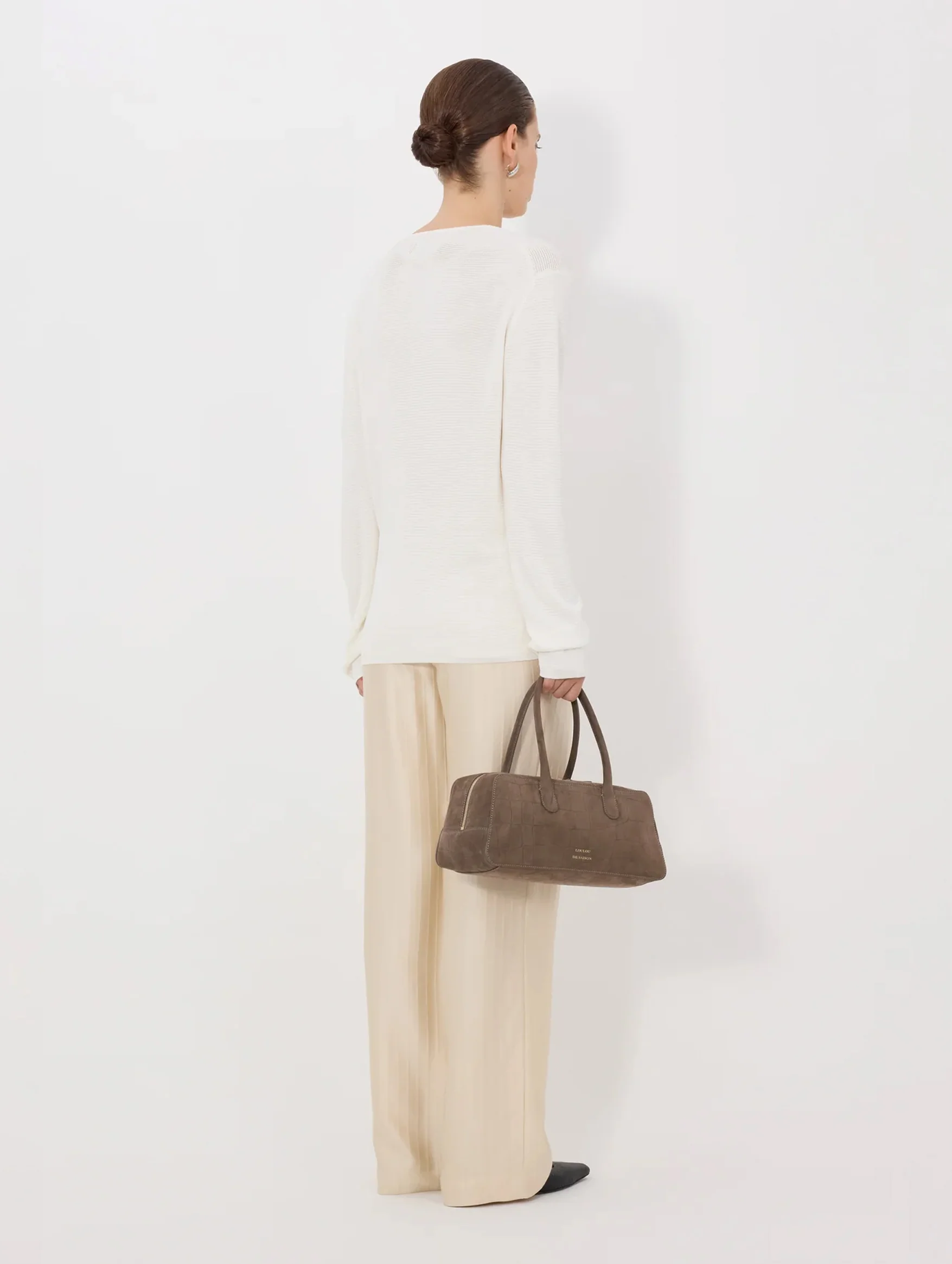 Saya V-neck Sweater in Ivory - Image 5