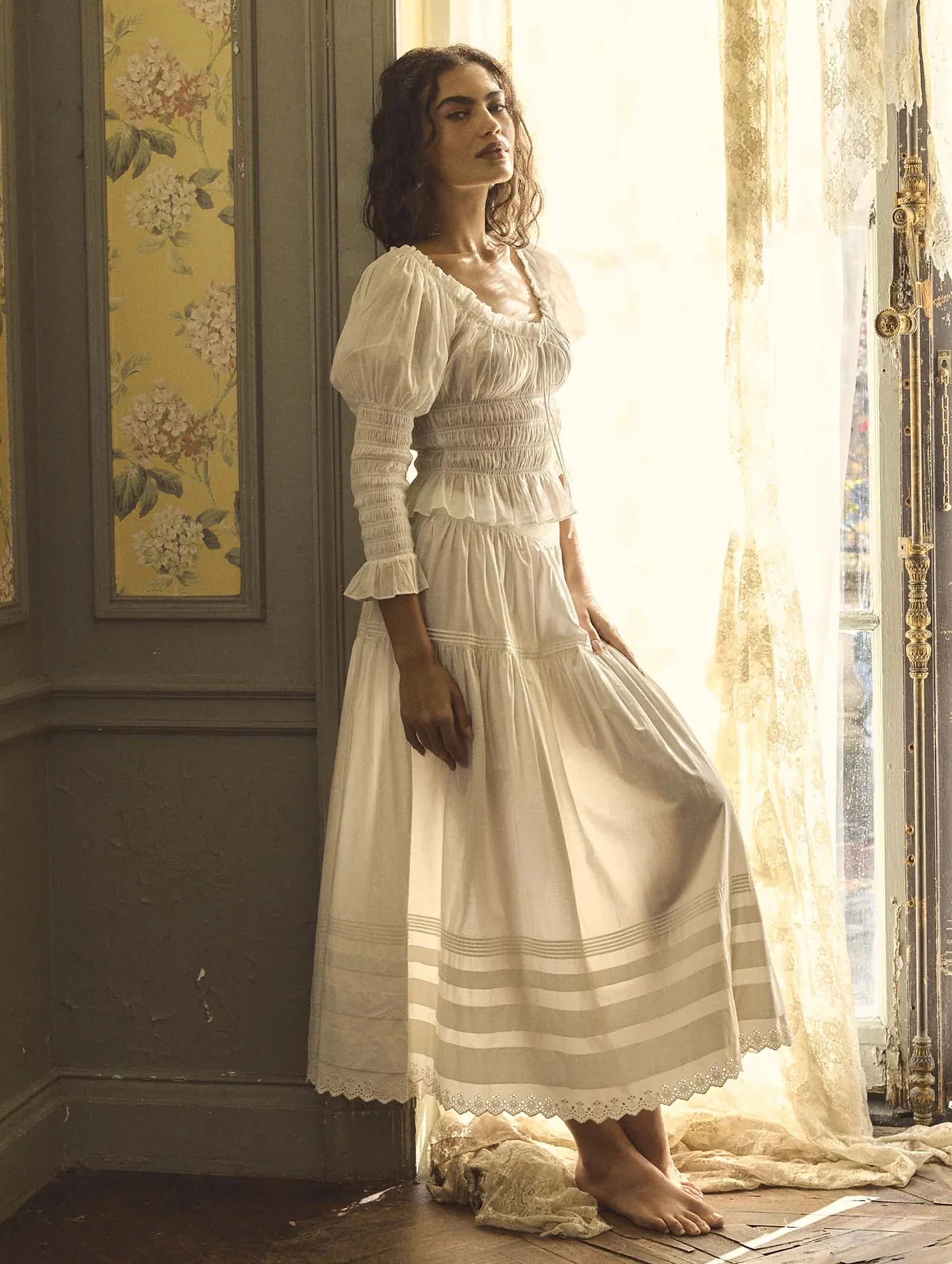 Sebastiane Cotton Skirt in Salt - Image 2