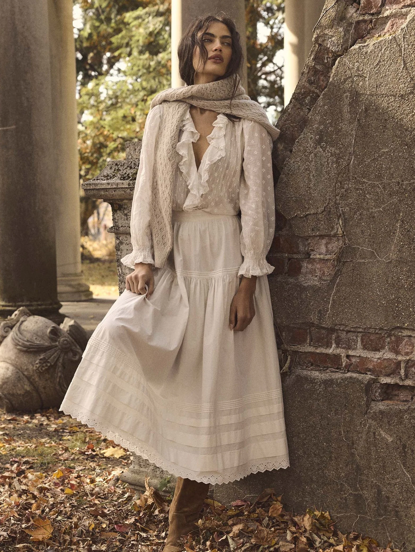 Sebastiane Cotton Skirt in Salt - Image 3