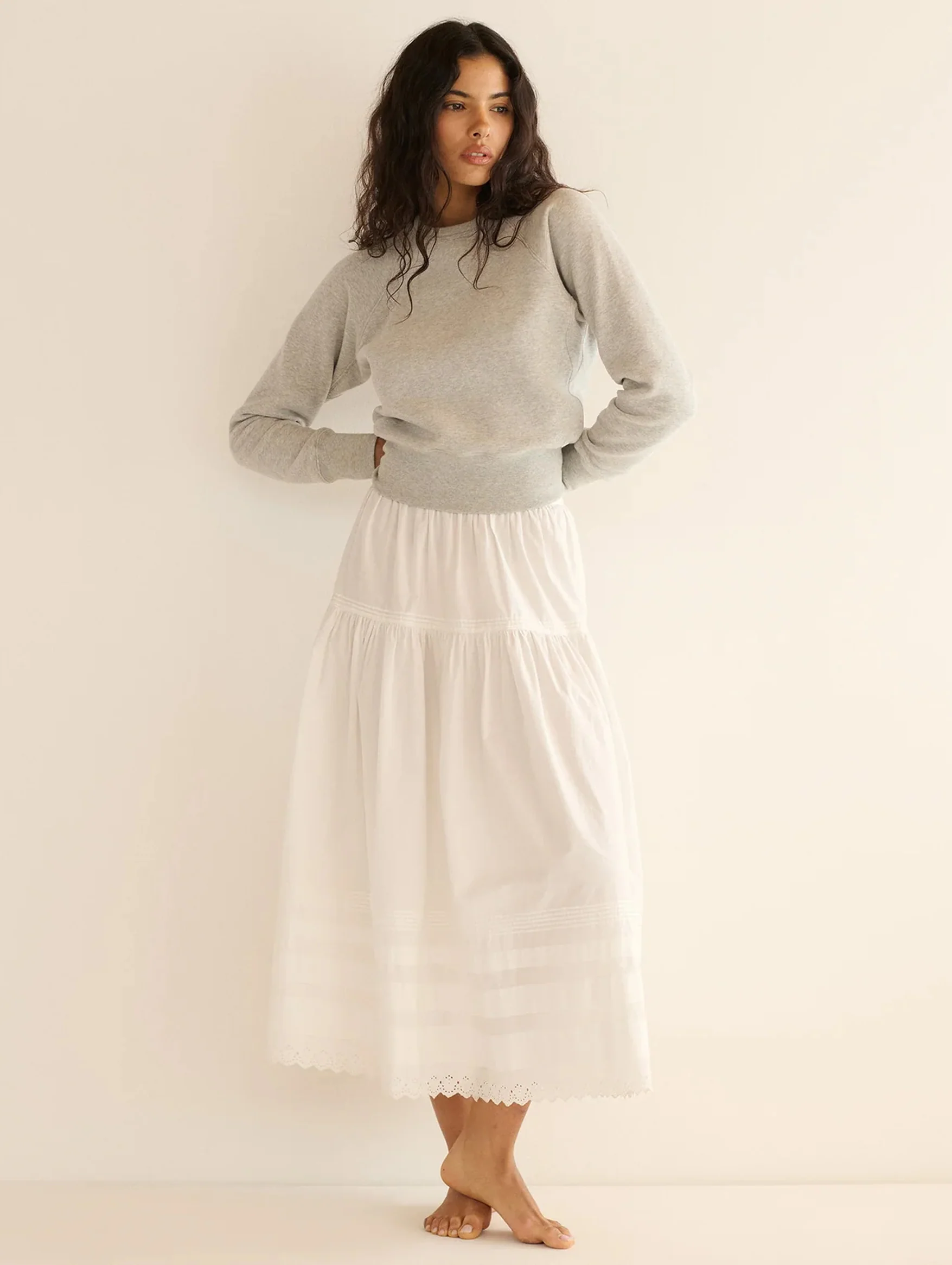 Sebastiane Cotton Skirt in Salt - Image 4