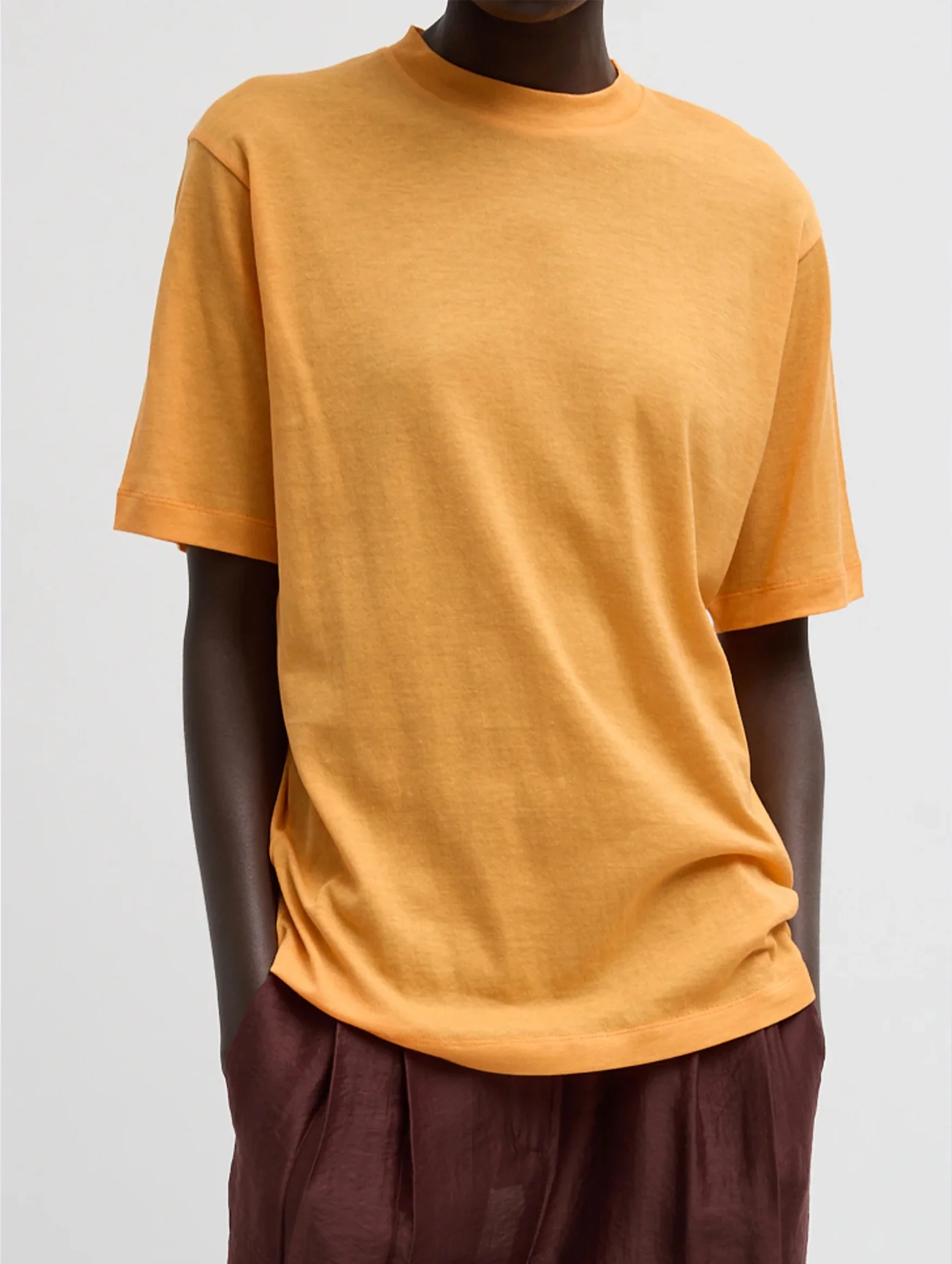 Sheer Crepe Knit Unisex T in Orange