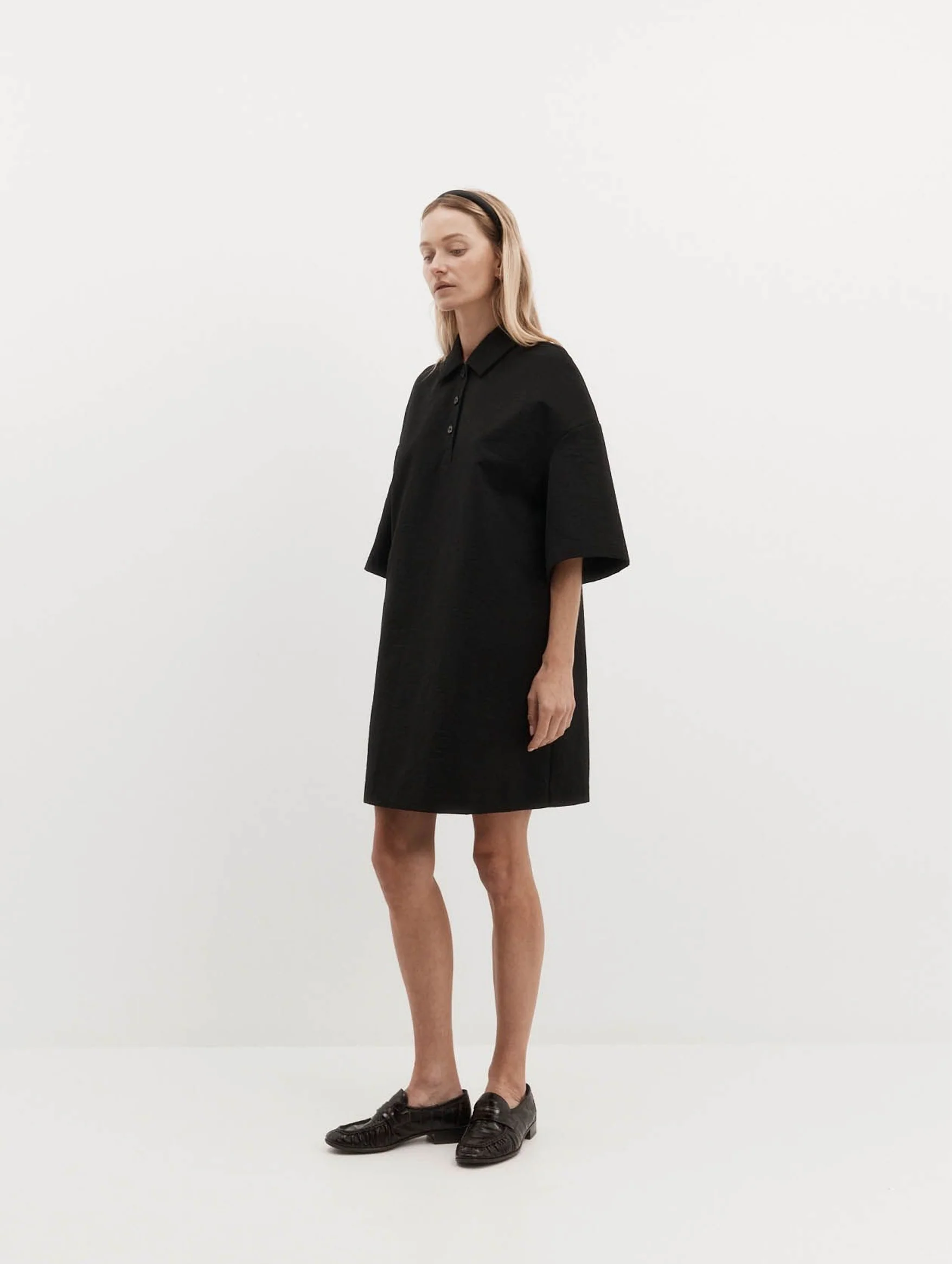 Short Sleeve Orwell Dress in Black - Image 3