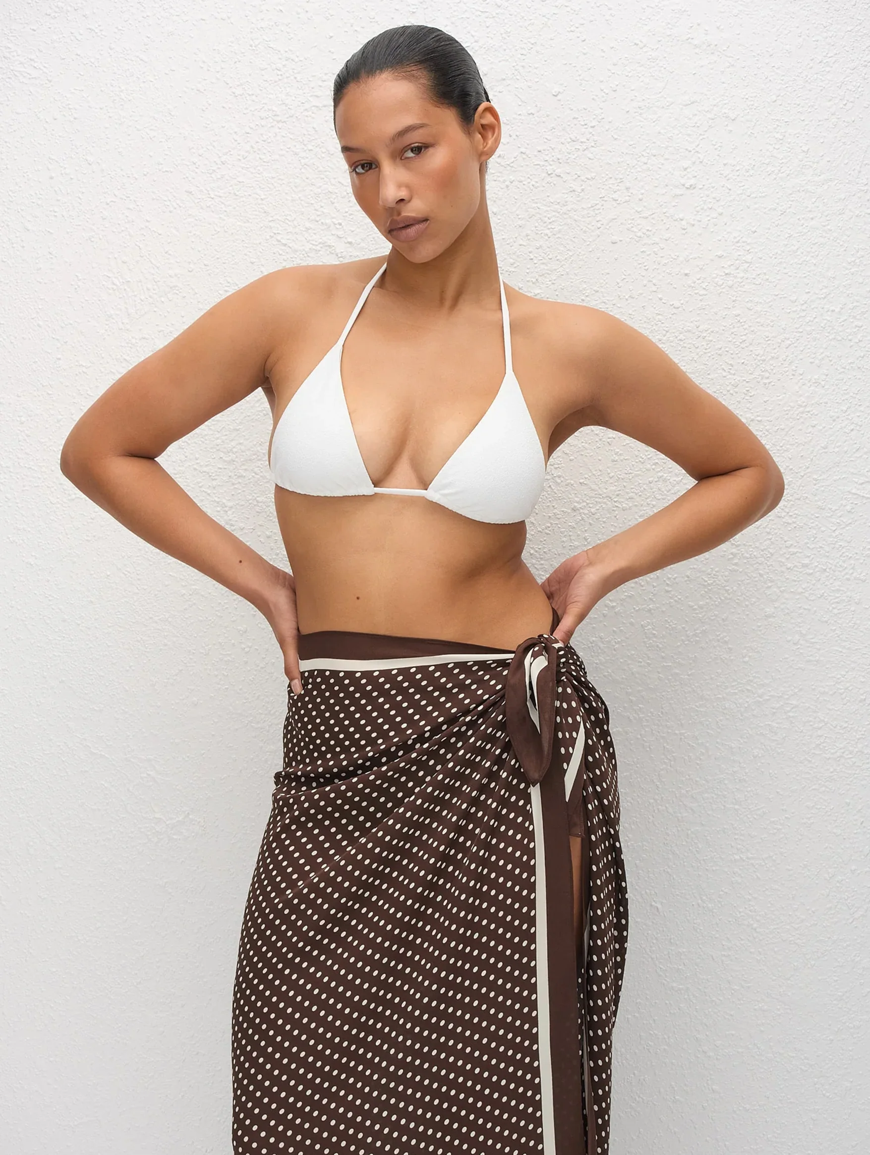 Silk Sarong in Polka Dot Chocolate - Image 5