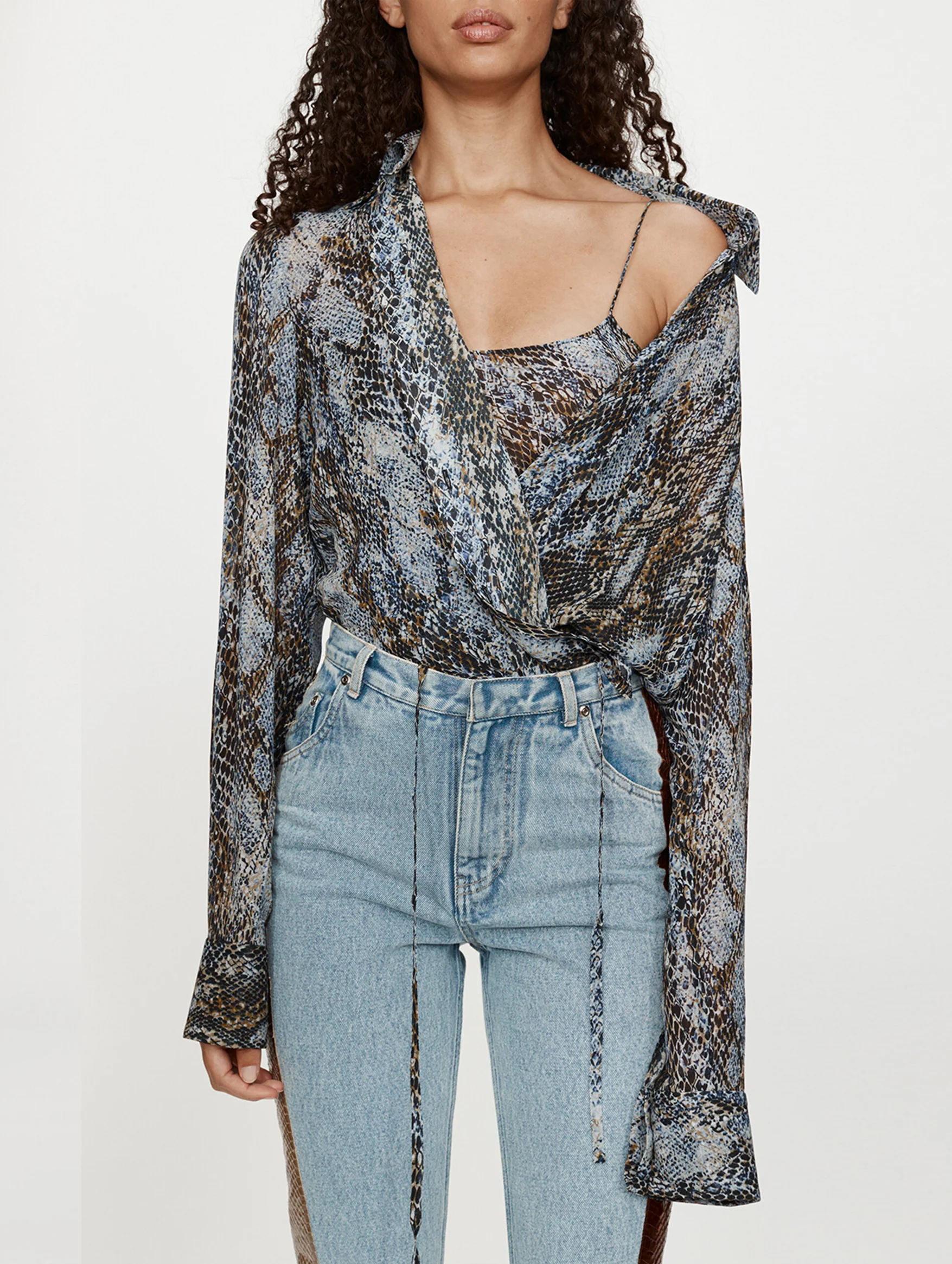 Silk Shirt in Serpent Print - Image 3