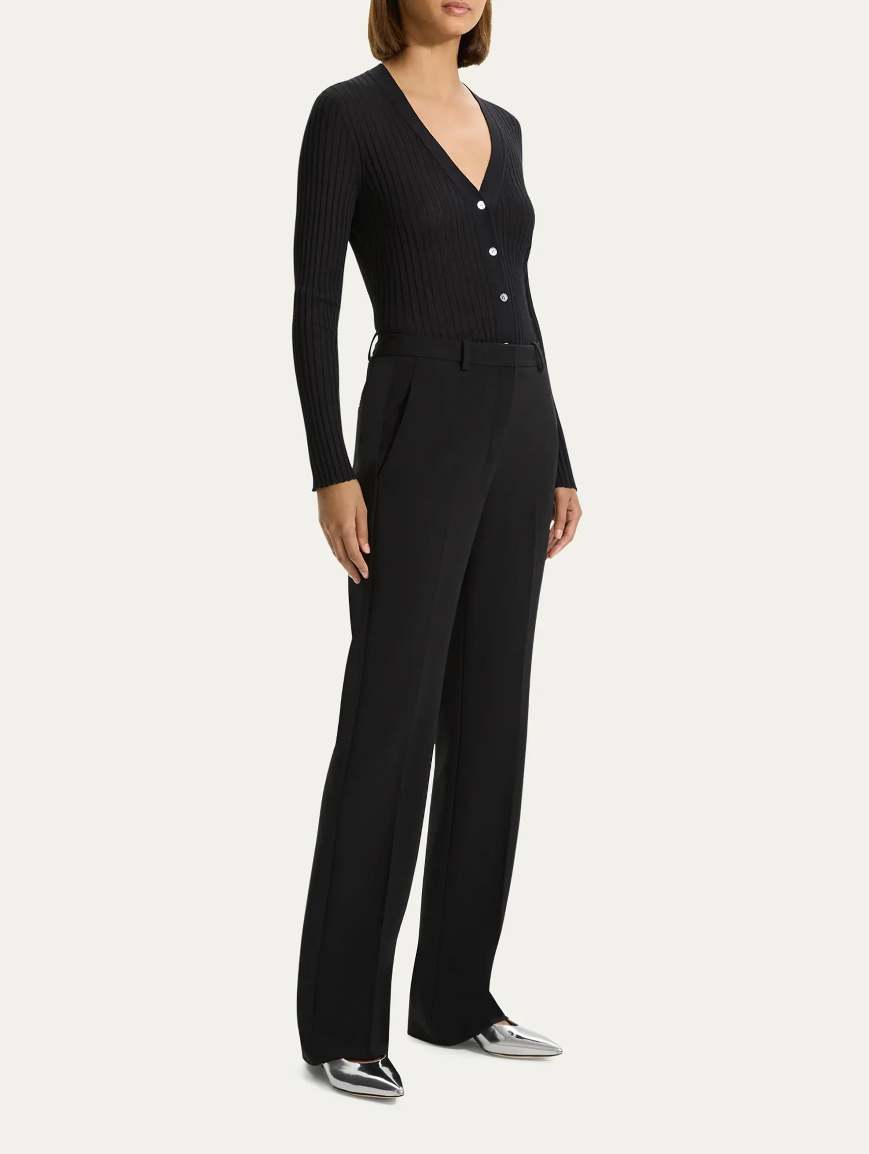 Slim Admiral Crepe Trouser in Black - Image 3