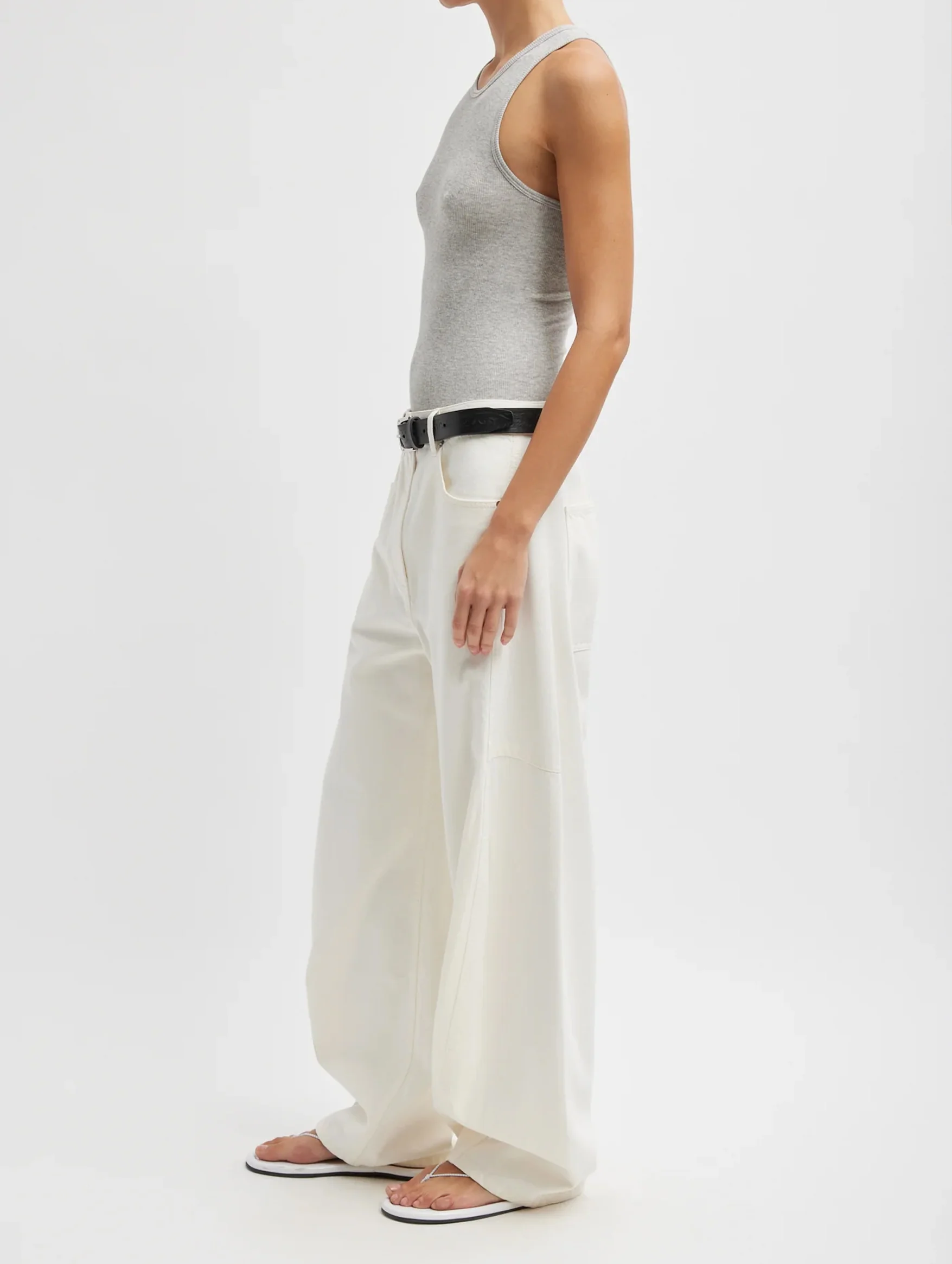 Spring Denim Short Sid Jean in White - Image 3