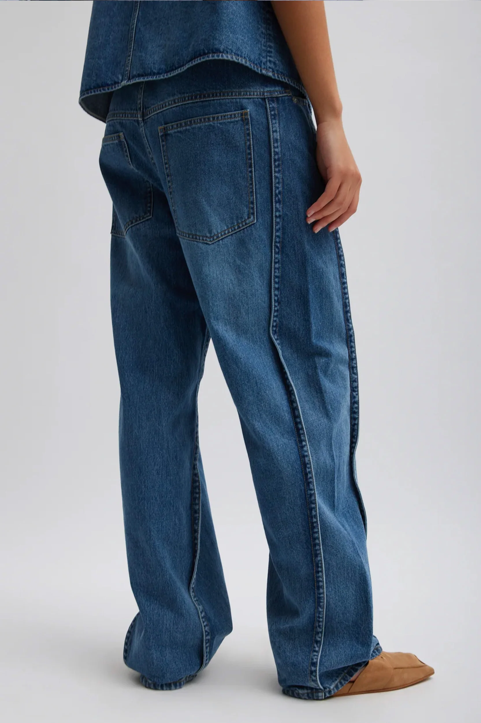 Spring Denim Tuck Jean in Classic Blue - Regular - Image 3