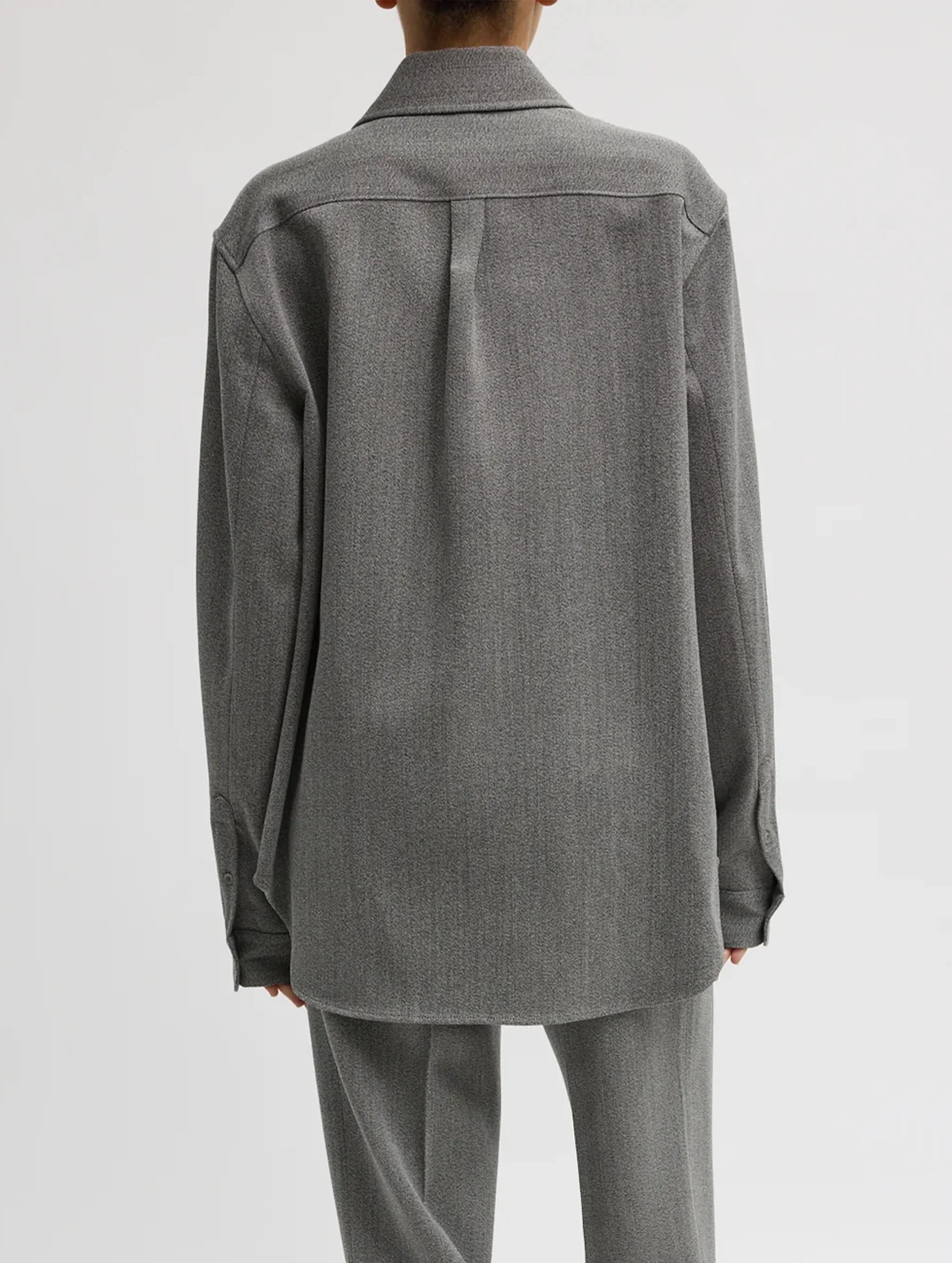 Structured Wool Zipper Jacket in Grey Multi - Image 4