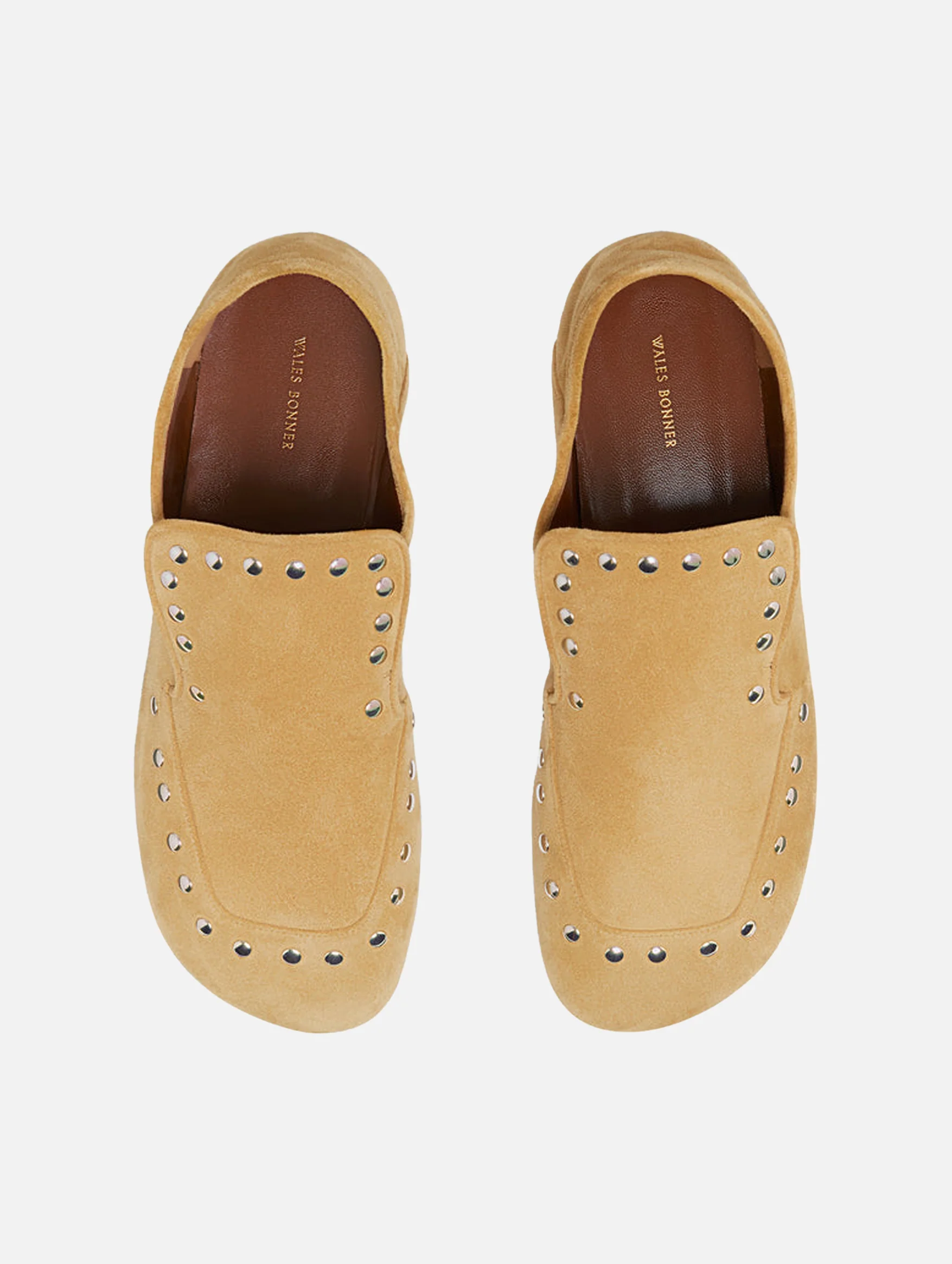 Suede Studded Dakar Loafer in Camel - Image 3