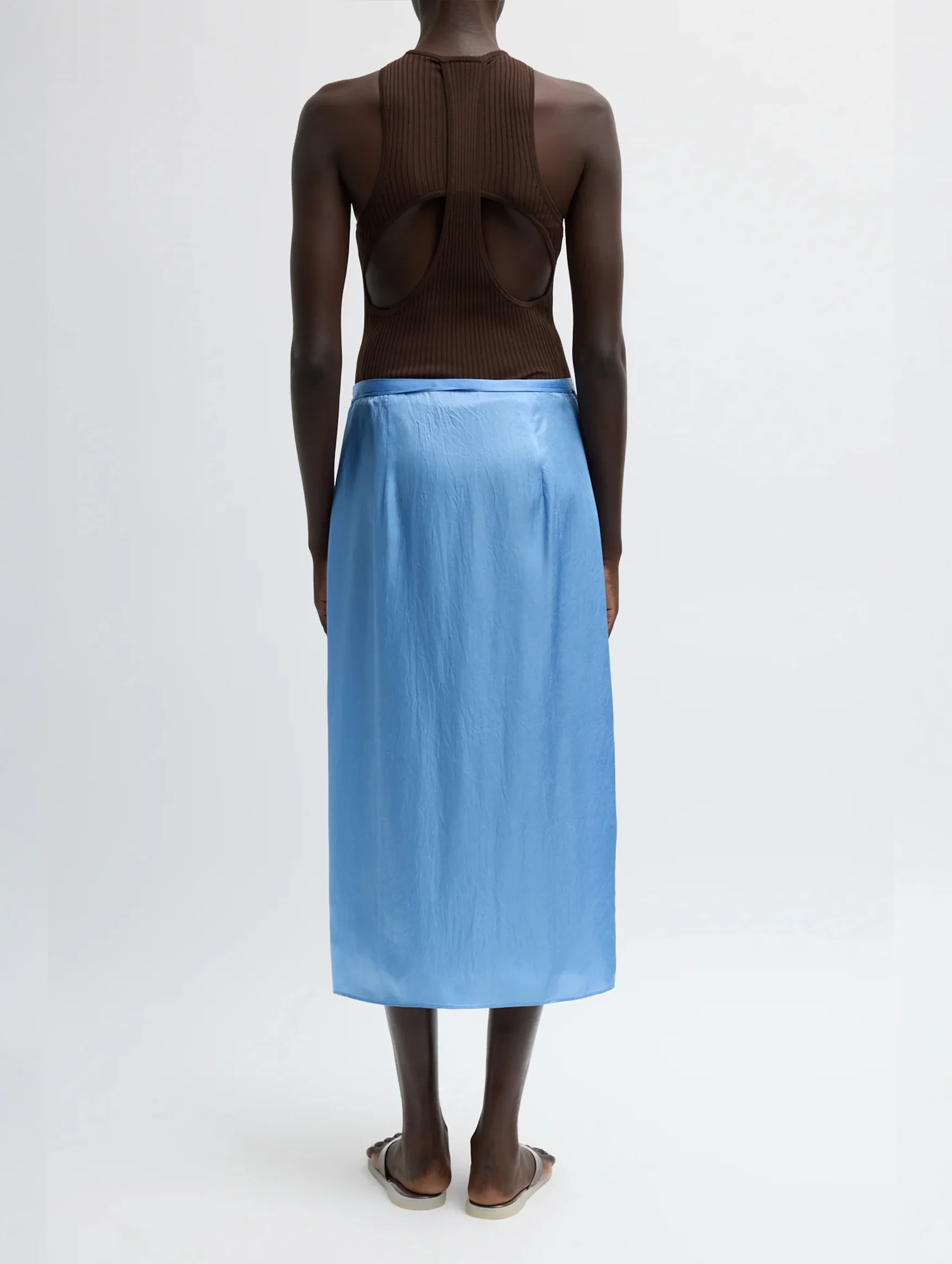 Summer Slip Wrap Skirt in Baby Blue - Image 3