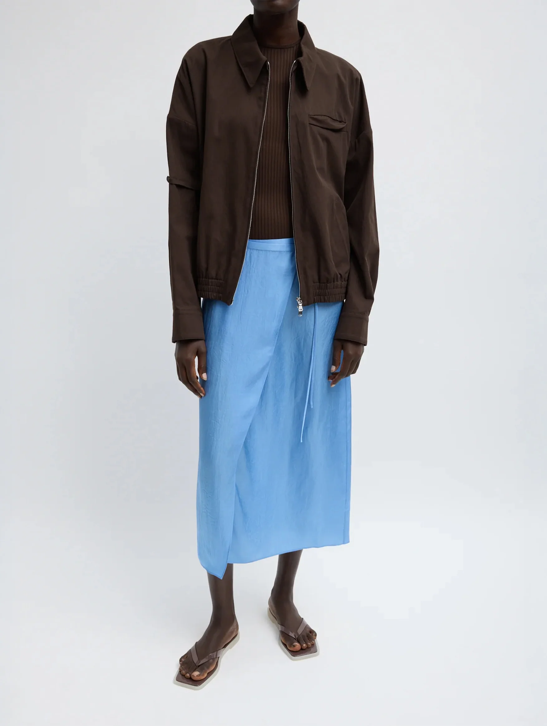 Summer Slip Wrap Skirt in Baby Blue - Image 4