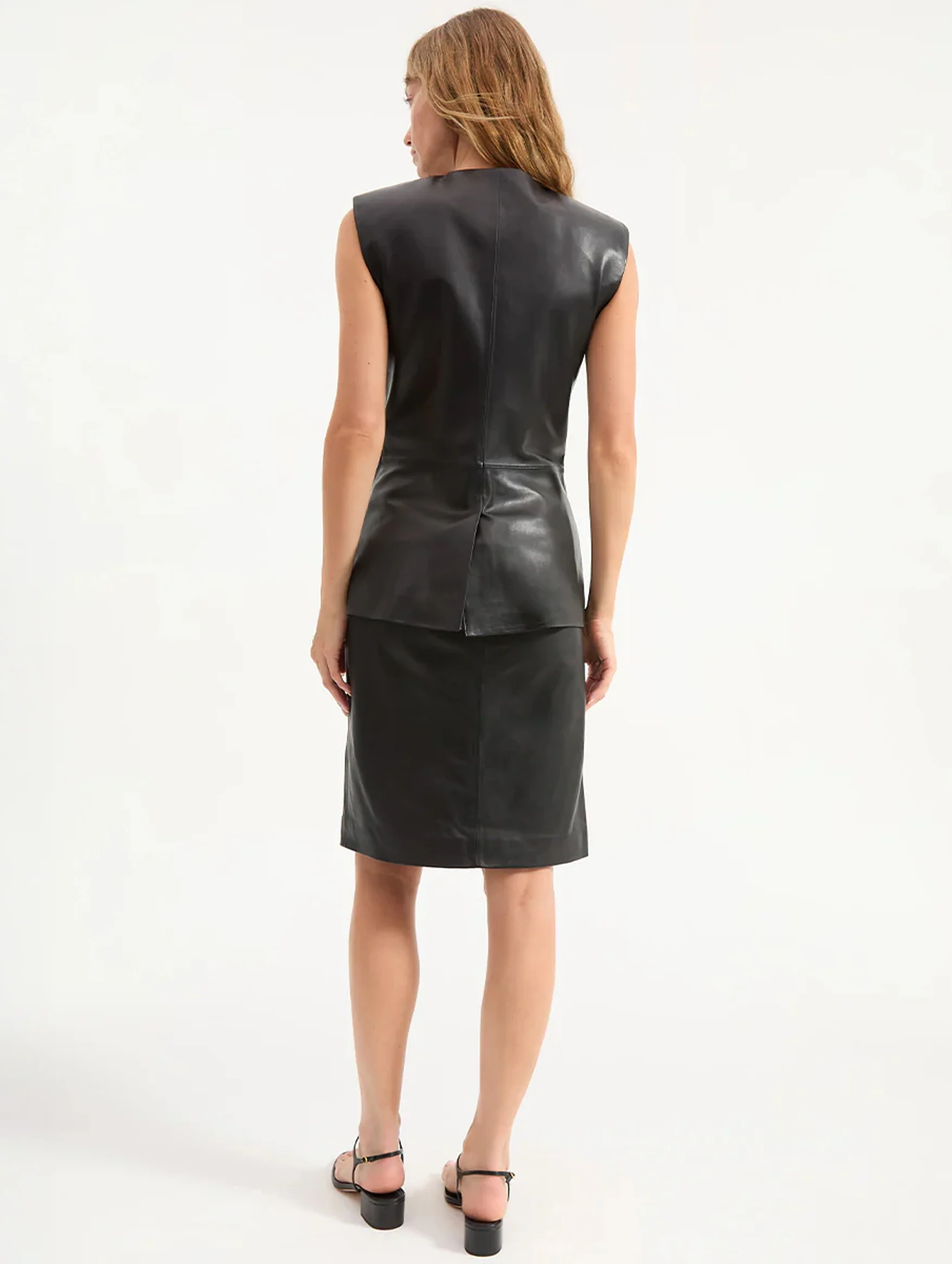 Tamara Leather Vest in Black - Image 4