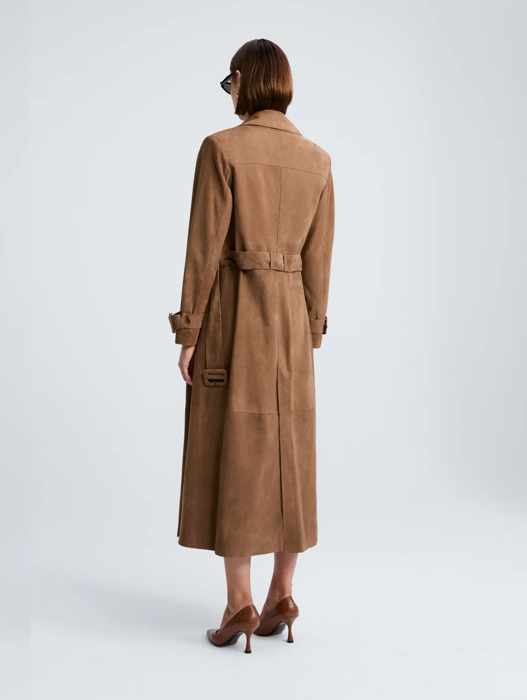 Tate Everyday Suede Trench in Tobacco - Image 4