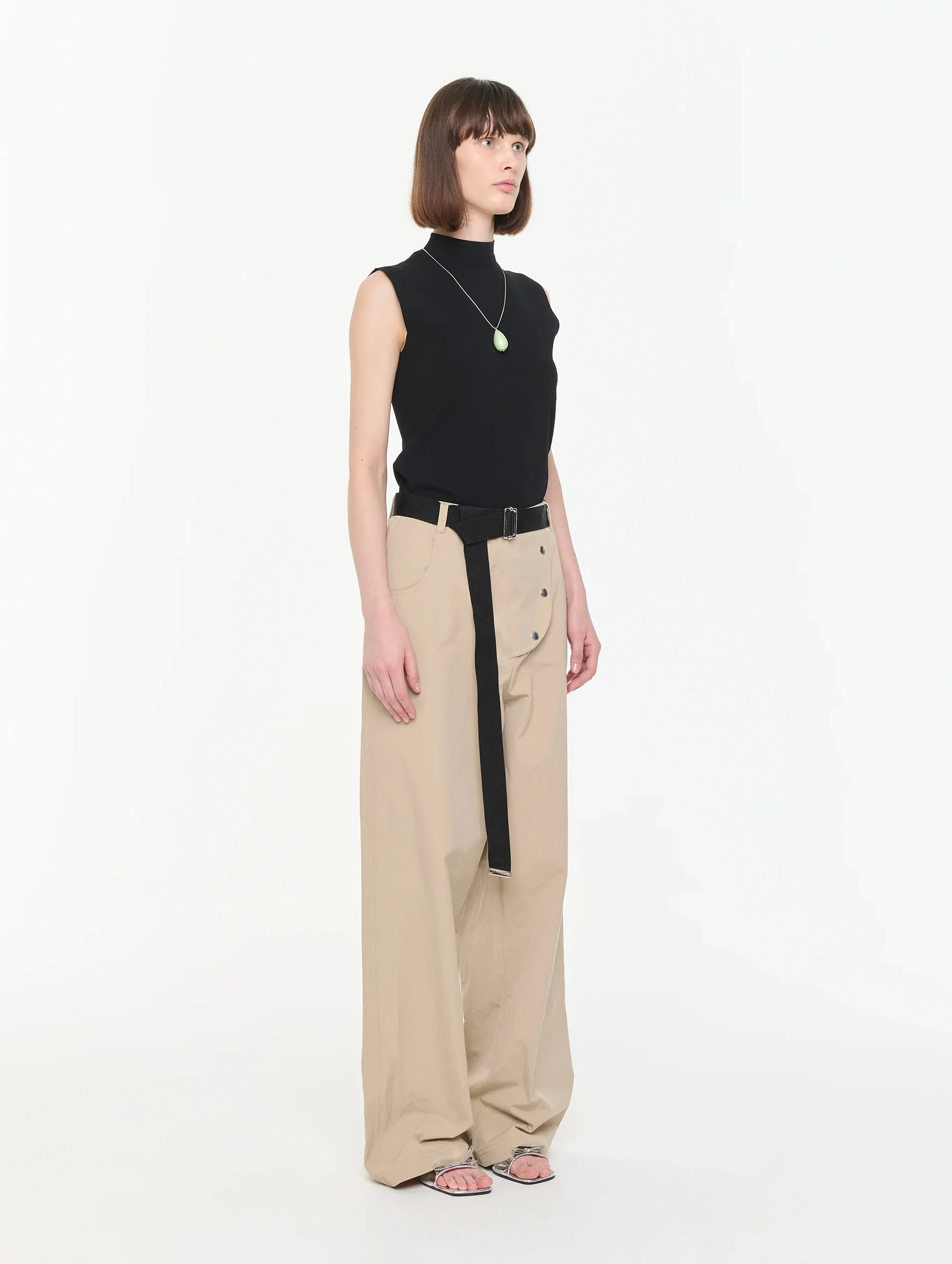 Technical Twill Belted Pants in Sand - Image 3