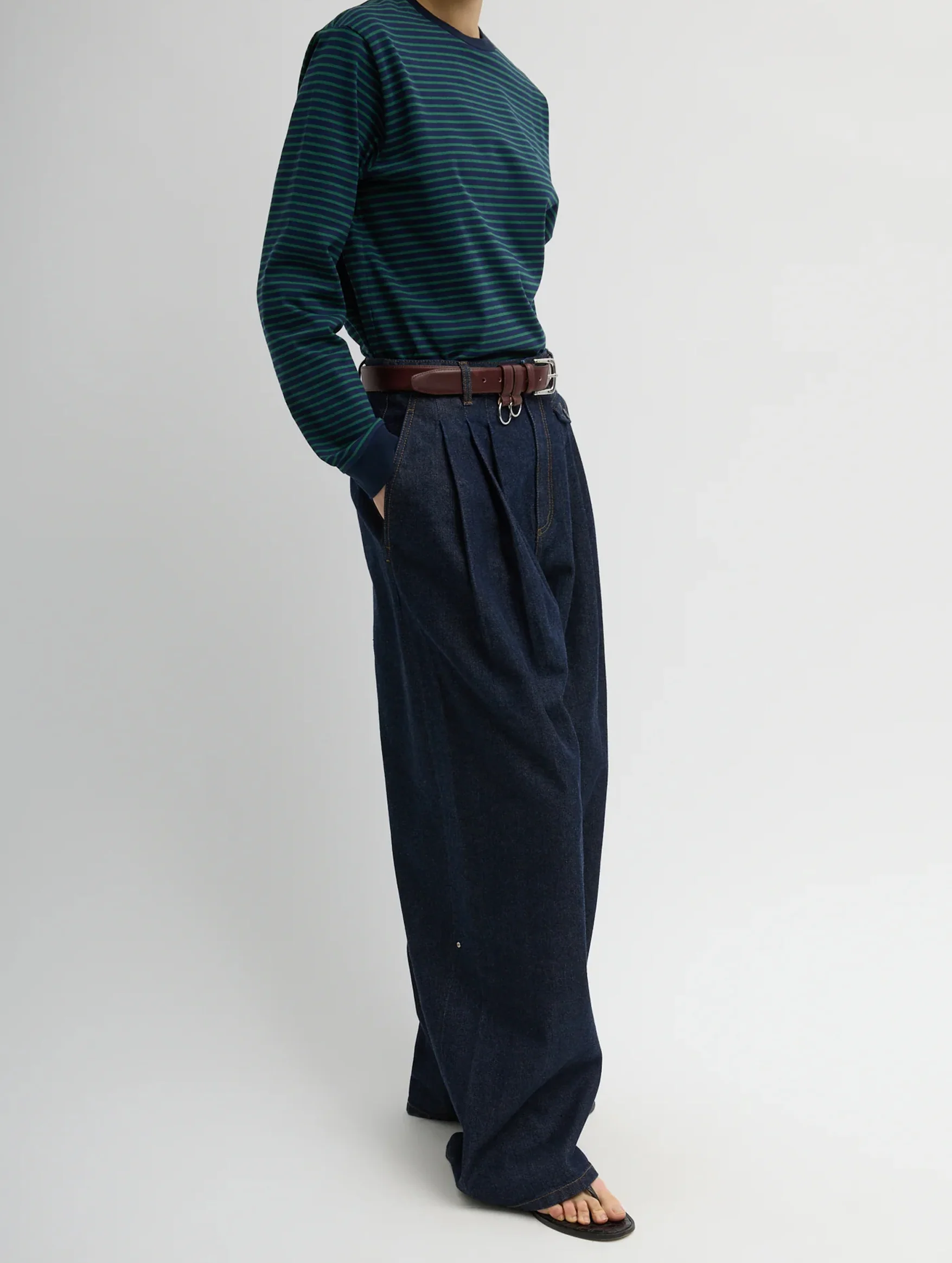 Triple Pleat Jean in Indigo - Image 2