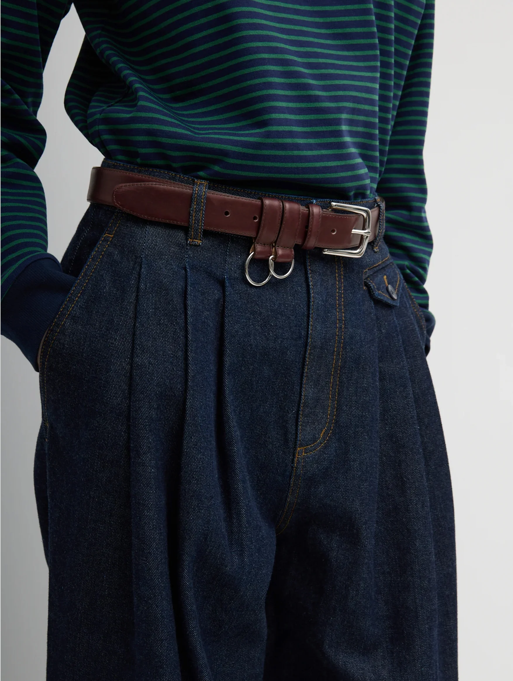 Triple Pleat Jean in Indigo - Image 6