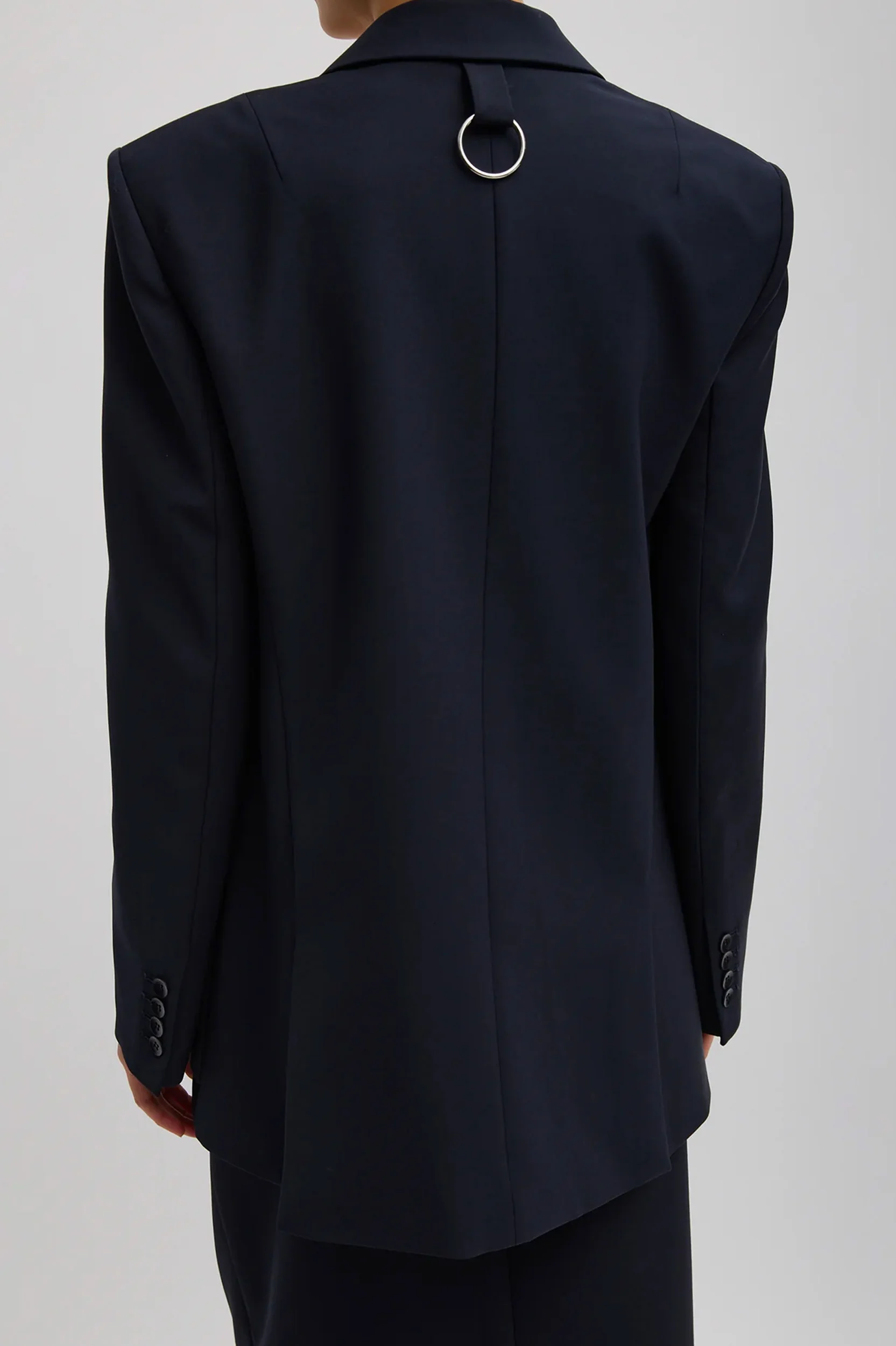 Tropical Wool Max Blazer in Navy - Image 3