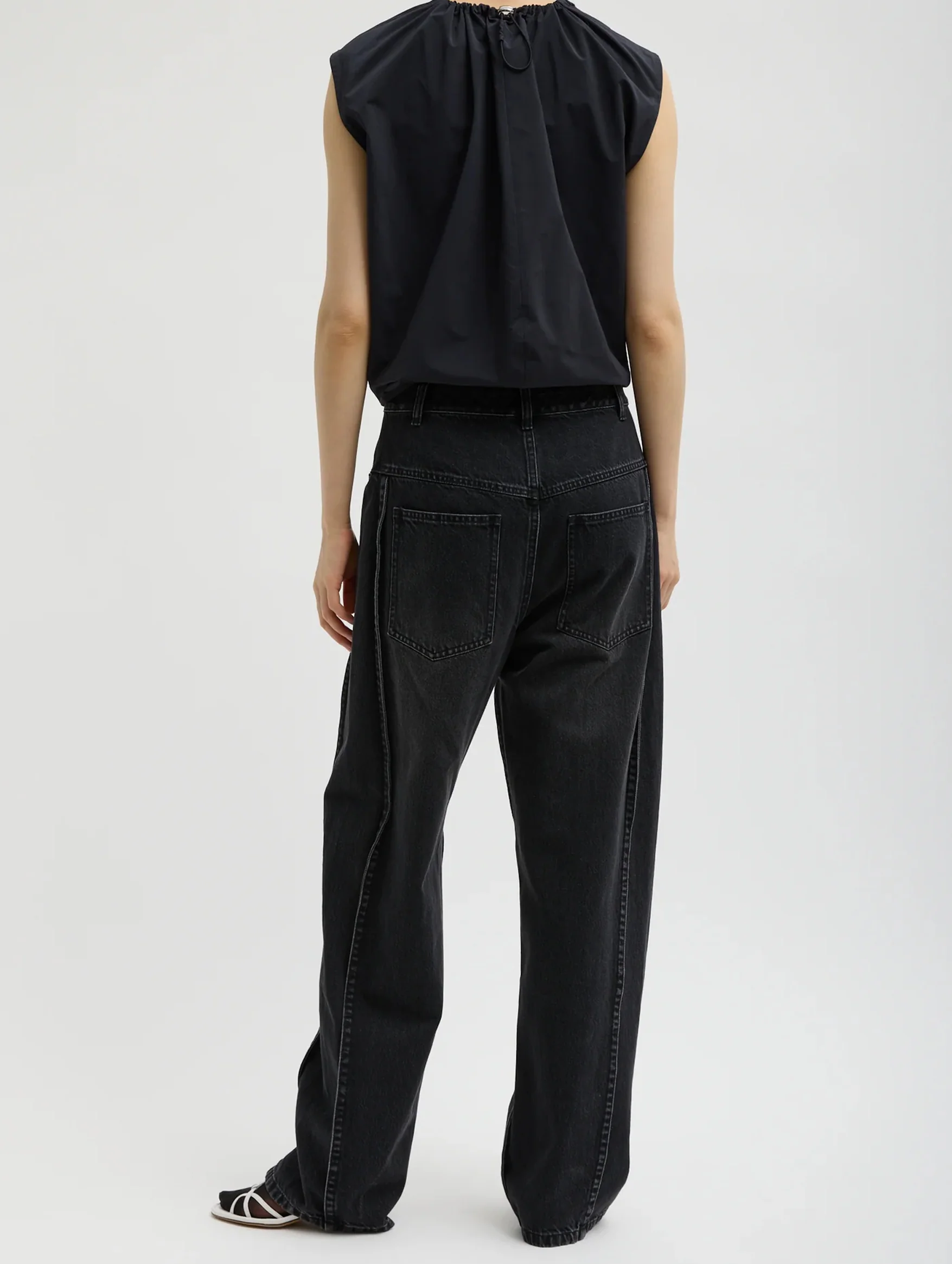 Vintage Black Denim Tuck Jean - Regular - Image 4