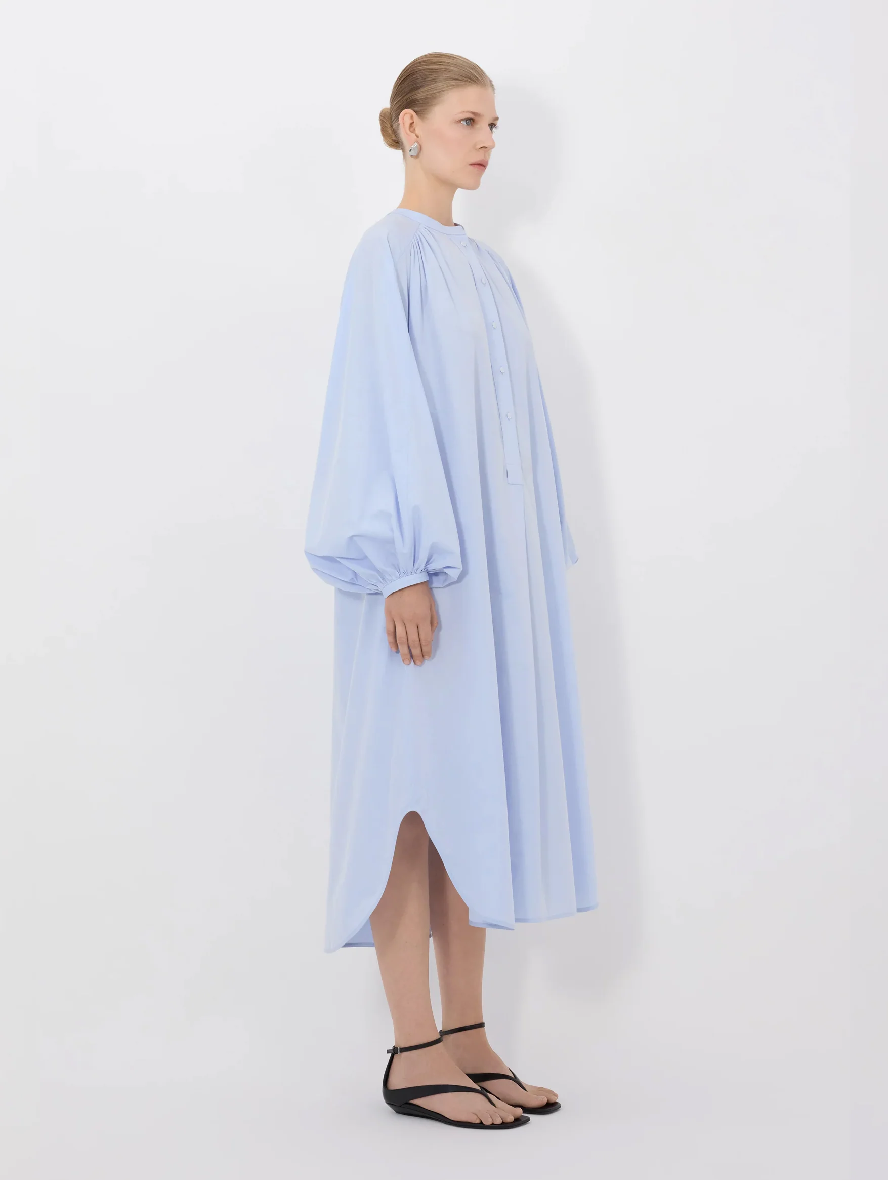 Vitti Loose Fit Blouse Dress in Storm - Image 3