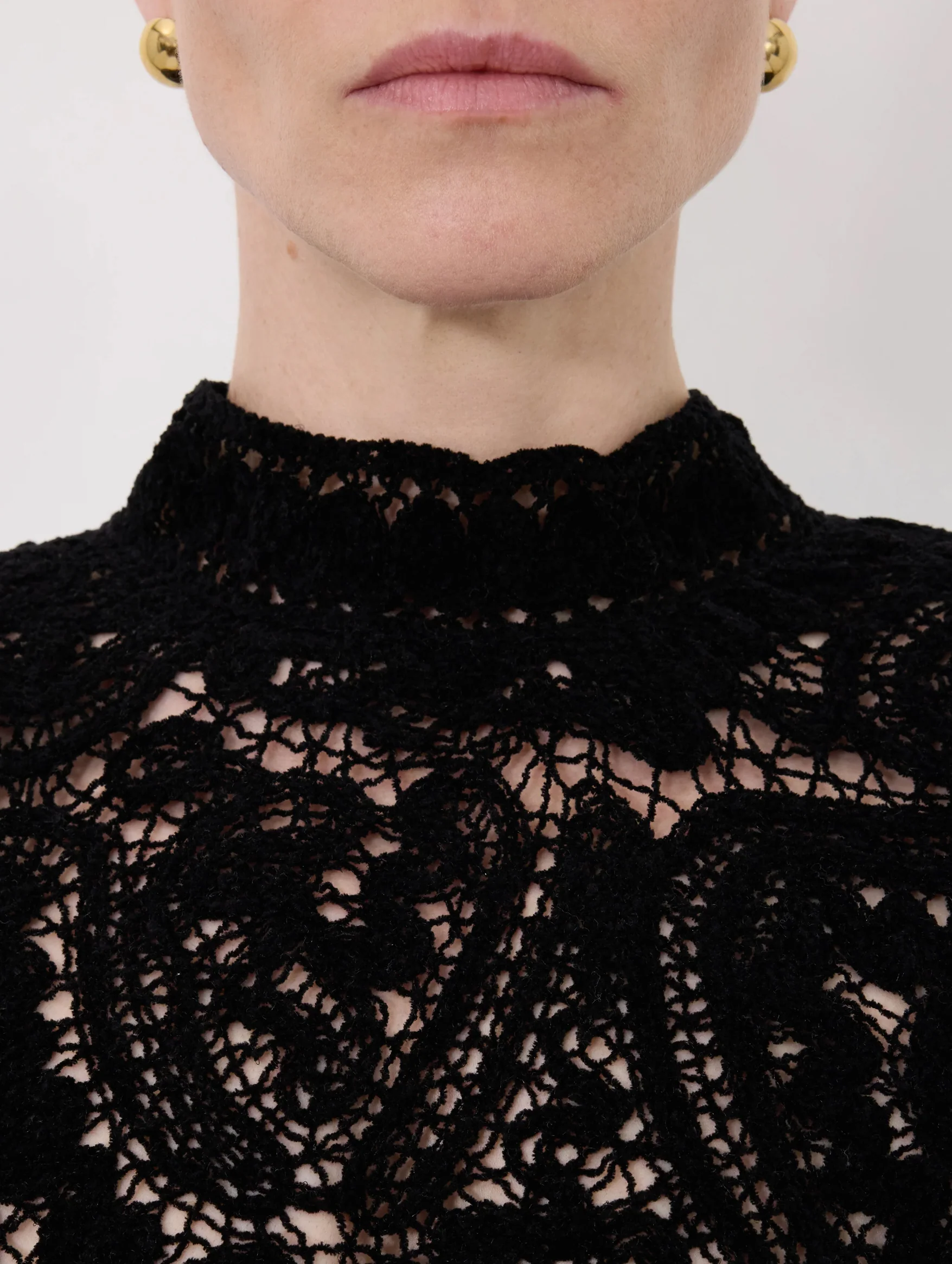 Wade Velvet Silk Knit Top in Black - Image 4