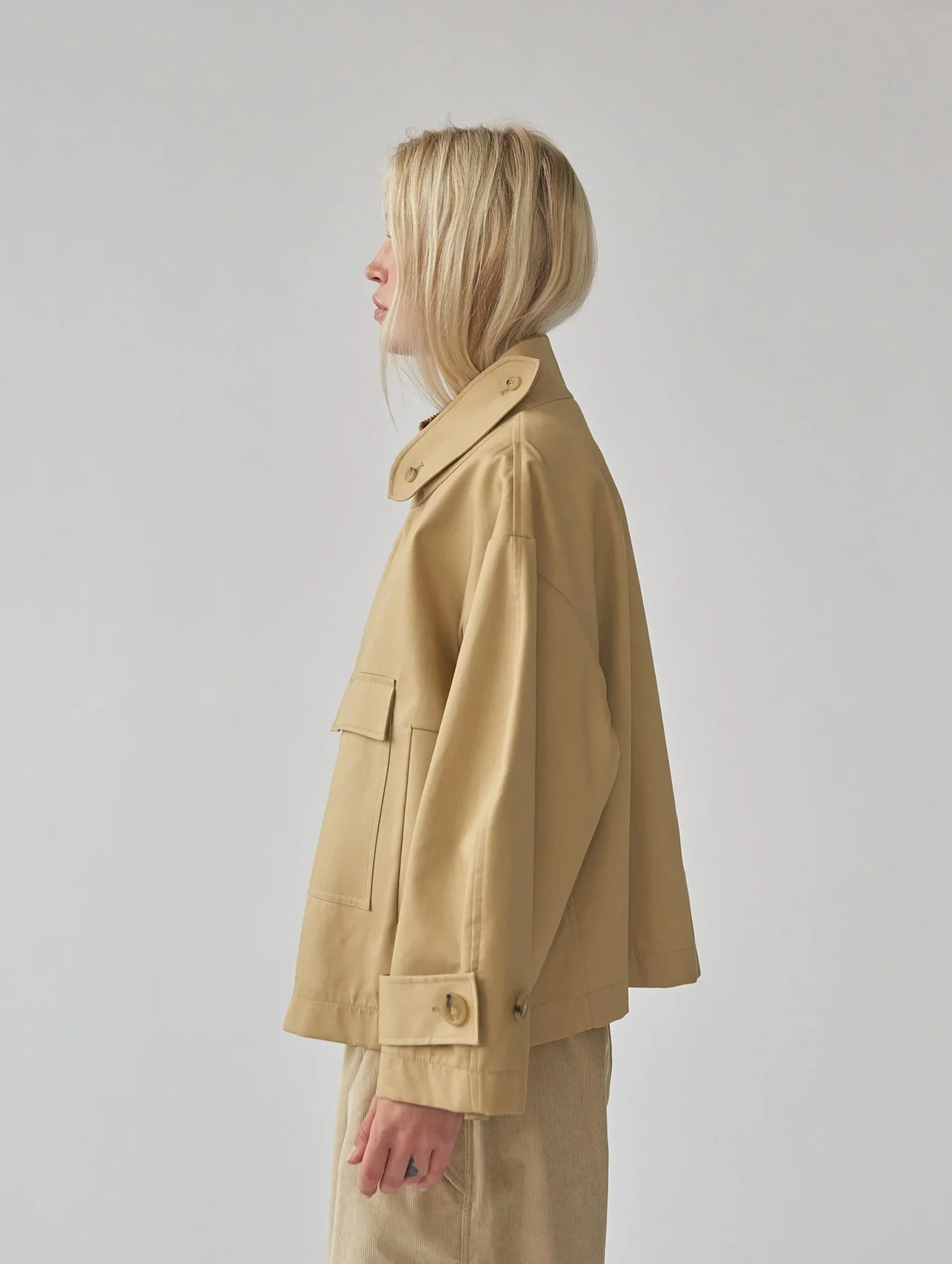 Water Resistant Trench Jacket in Beige - Image 4